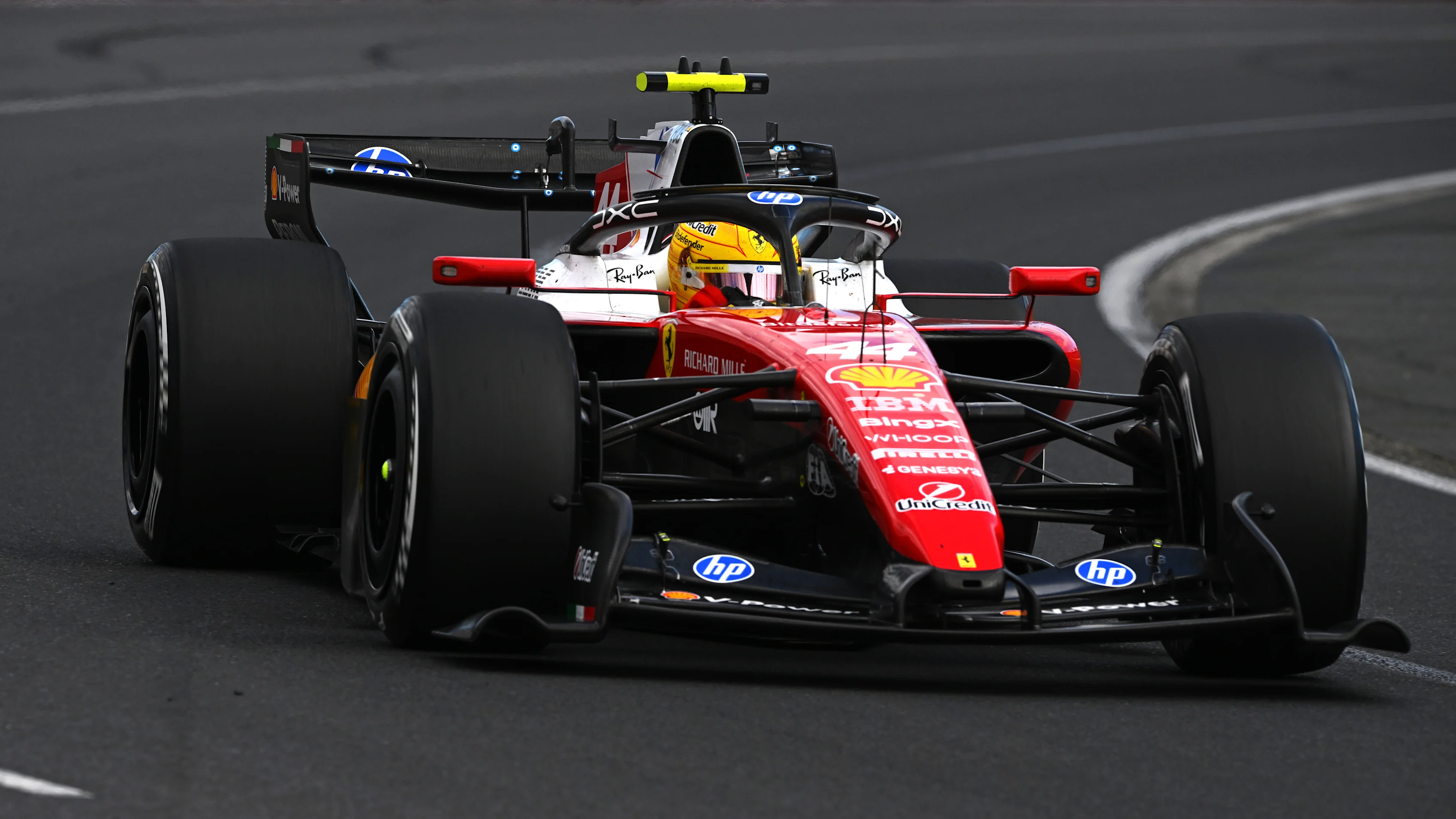 MELBOURNE, AUSTRALIA - MARCH 08: Lewis Hamilton of Great Britain driving the (44) Scuderia Ferrari