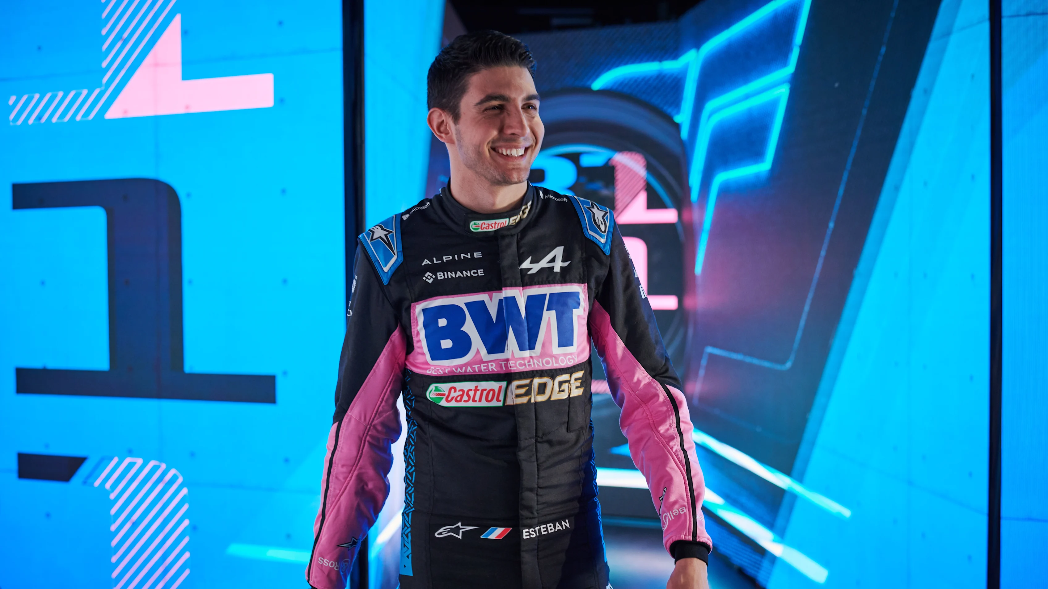 Esteban Ocon in a studio shoot ahead of the 2023 F1 season
