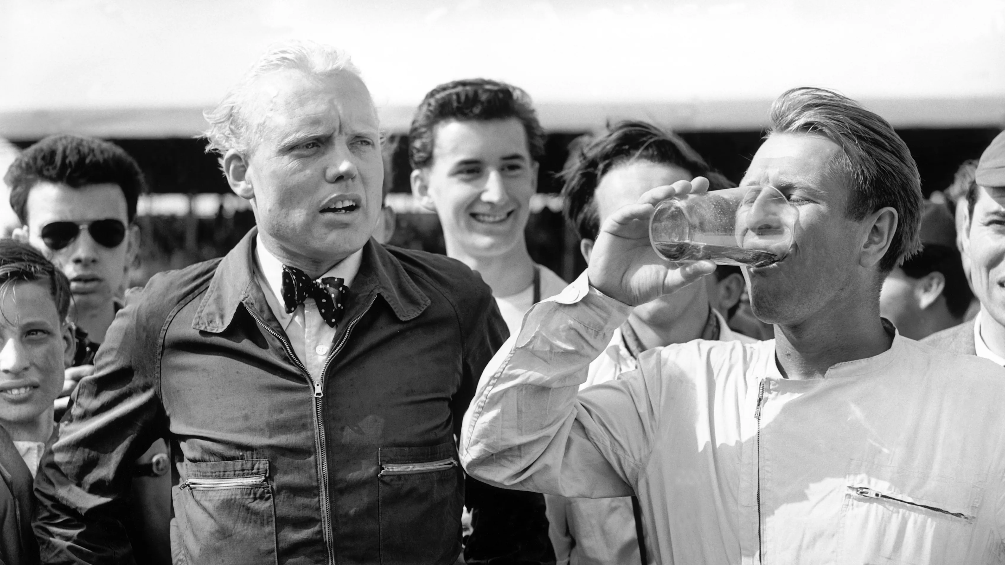1958 British Grand Prix.\rSilverstone, Great Britain. 19 July 1958.\rPeter Collins, Ferrari Dino