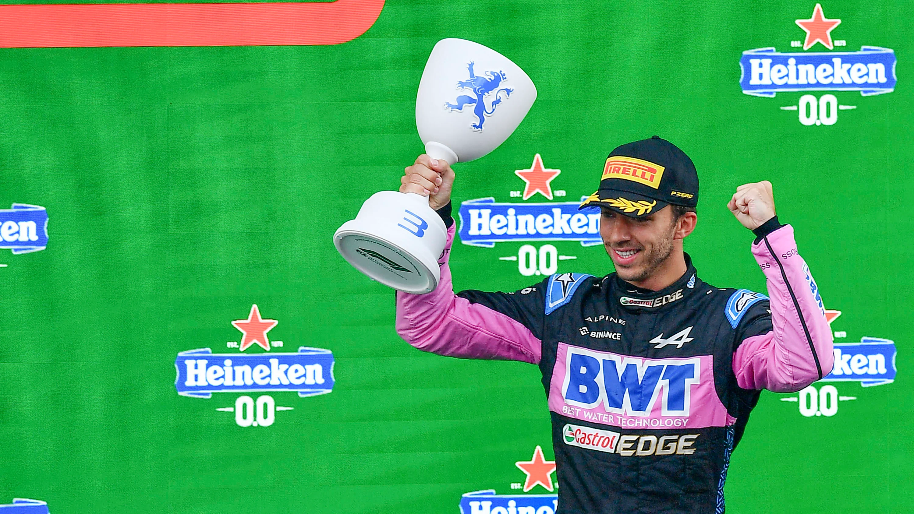 ZANDVOORT, NETHERLANDS - AUGUST 27: Pierre Gasly of France and BWT Alpine F1 Team celebrates on the