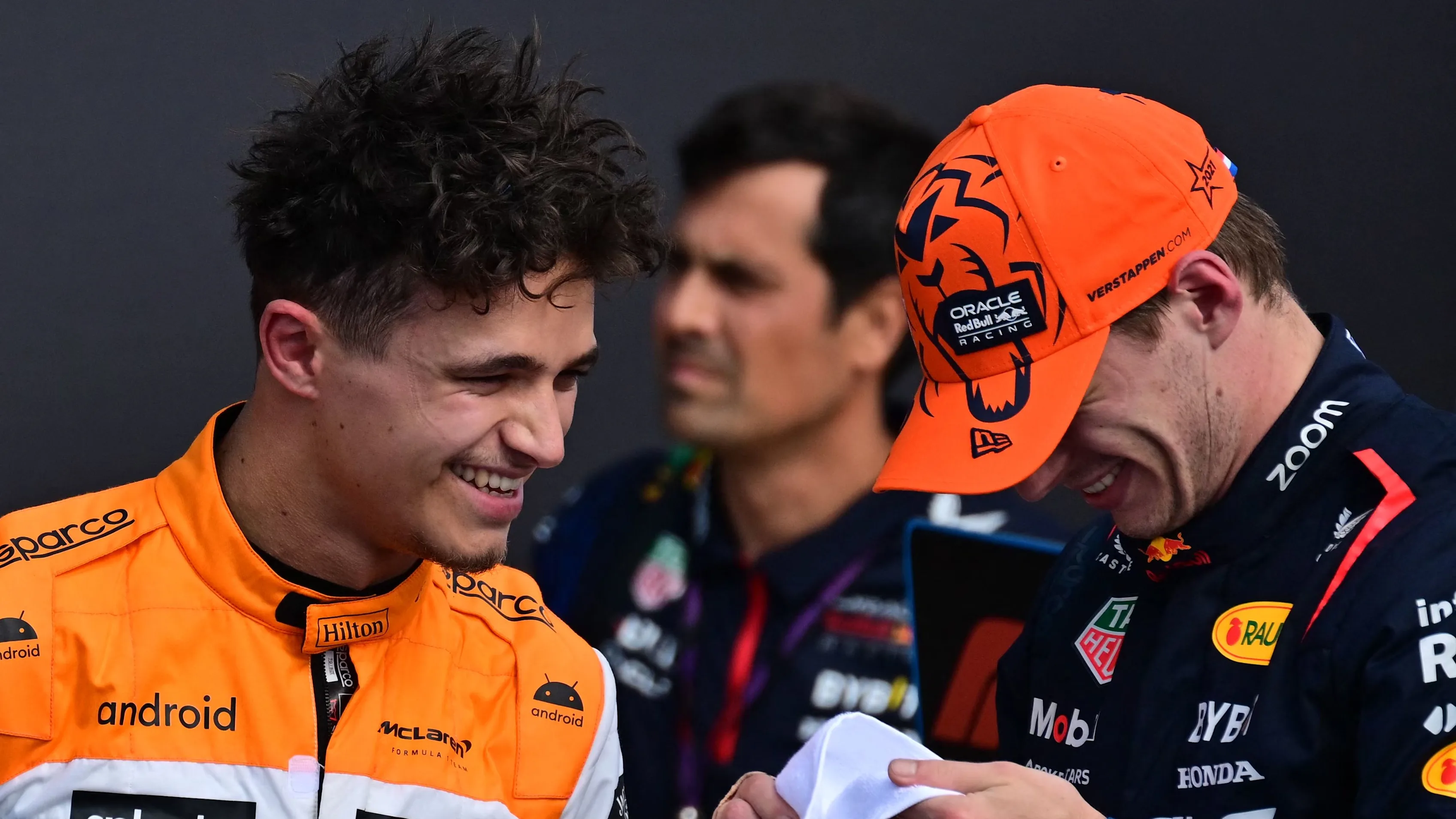 NORTHAMPTON, ENGLAND - JULY 08: Pole position qualifier Max Verstappen of the Netherlands and