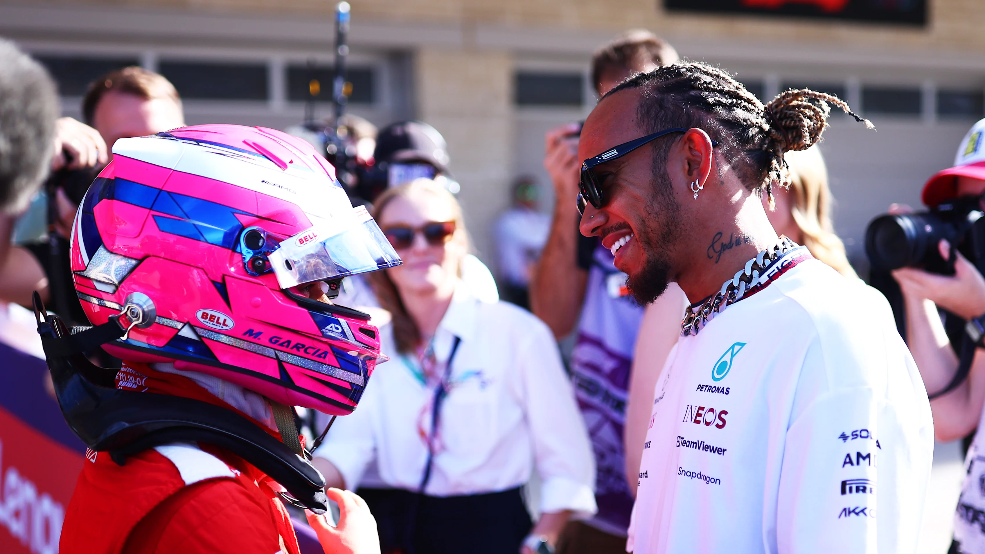AUSTIN, TEXAS - OCTOBER 21: 2023 F1 Academy Drivers Champion Marta Garcia of Spain and PREMA Racing