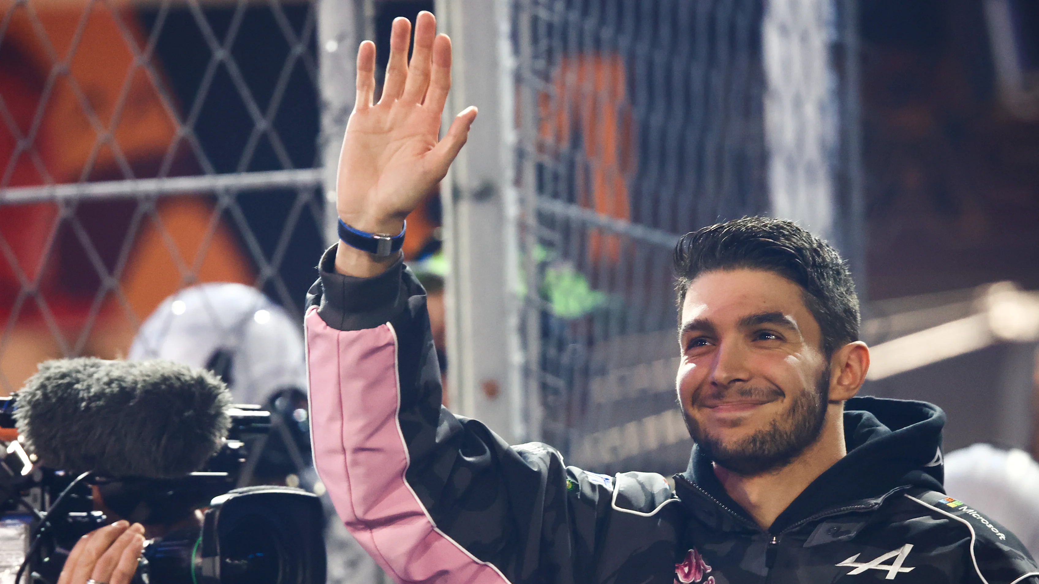 Esteban Ocon of Alpine at drivers parade ahead of the Formula 1 Las Vegas Grand Prix at Las Vegas