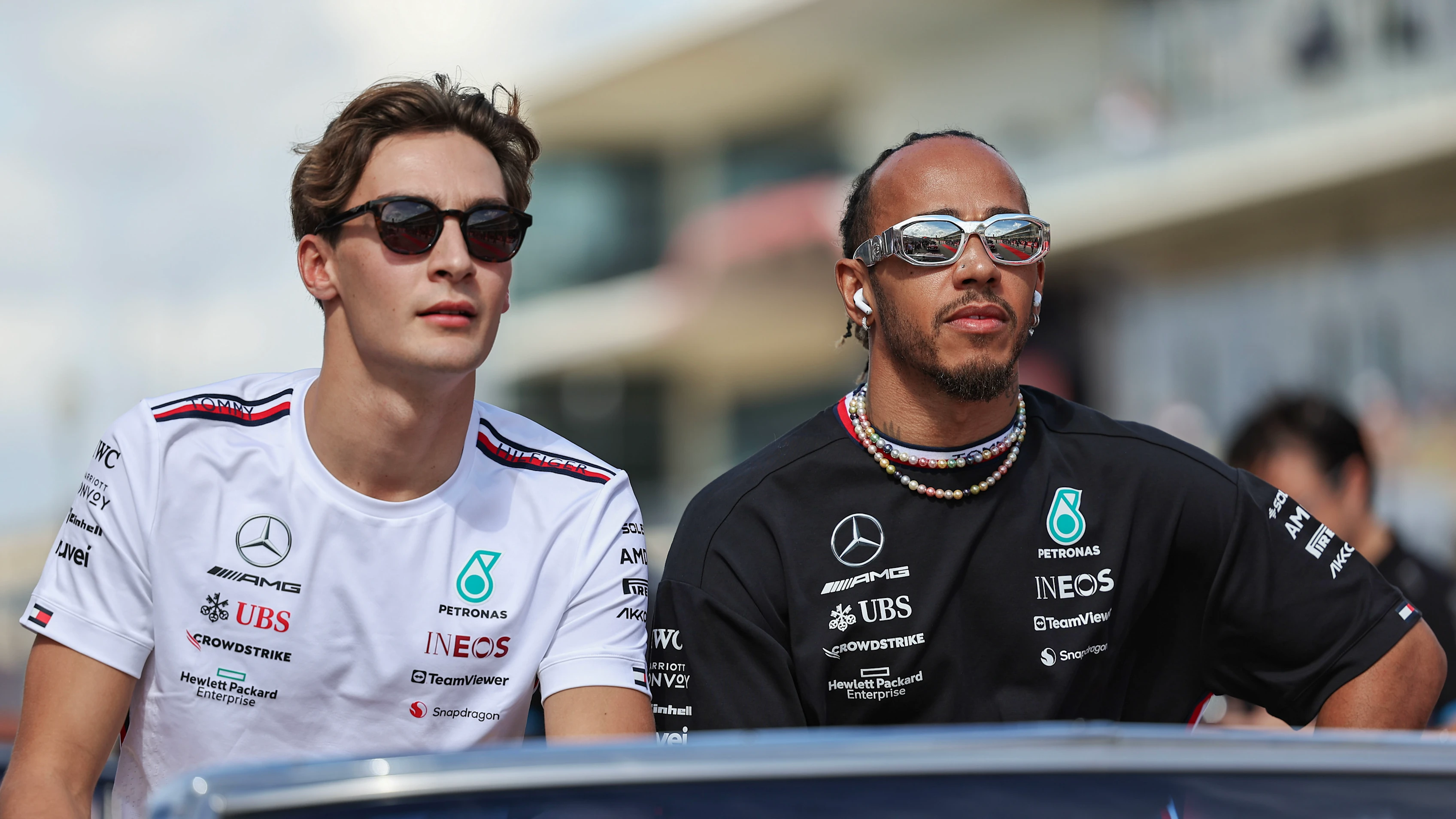 AUSTIN, TEXAS - OCTOBER 22: George Russell of Great Britain and Mercedes-AMG PETRONAS F1 Team and