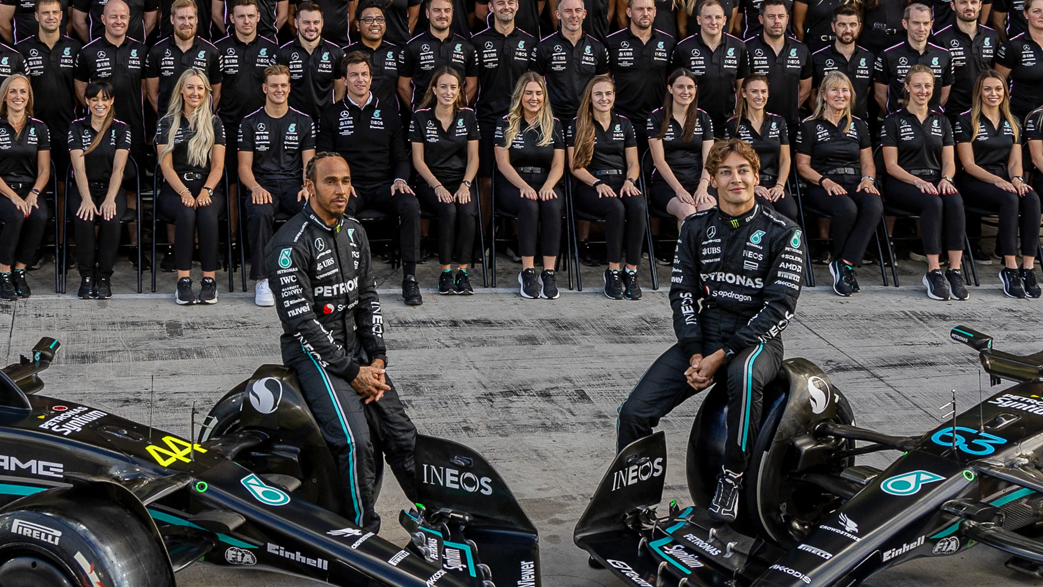 ABU DHABI, UNITED ARAB EMIRATES - NOVEMBER 23: Lewis Hamilton of Great Britain and Mercedes and