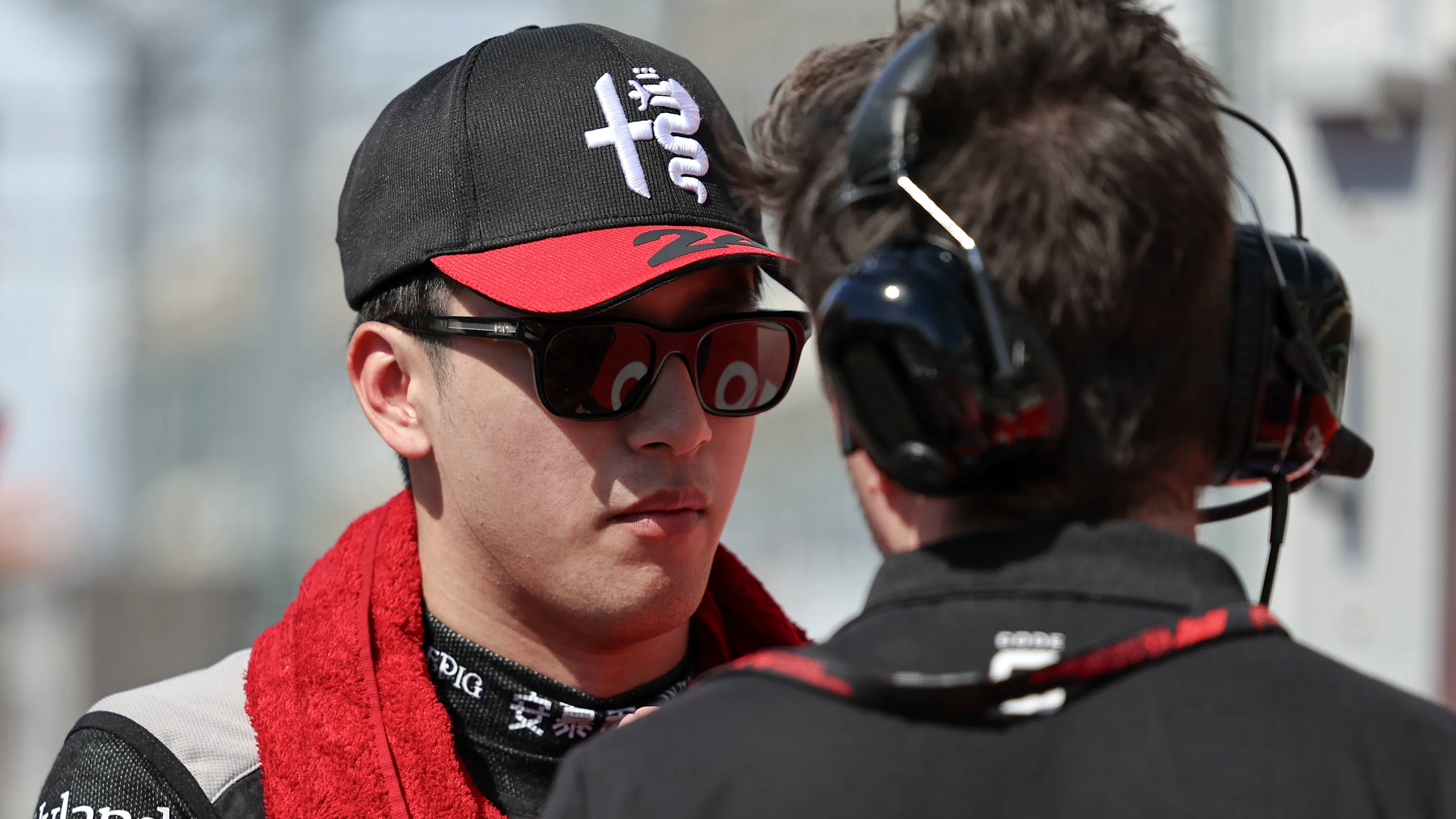 AUSTIN, TEXAS - OCTOBER 22: Zhou Guanyu of China and Alfa Romeo F1 Team Stake on the grid during