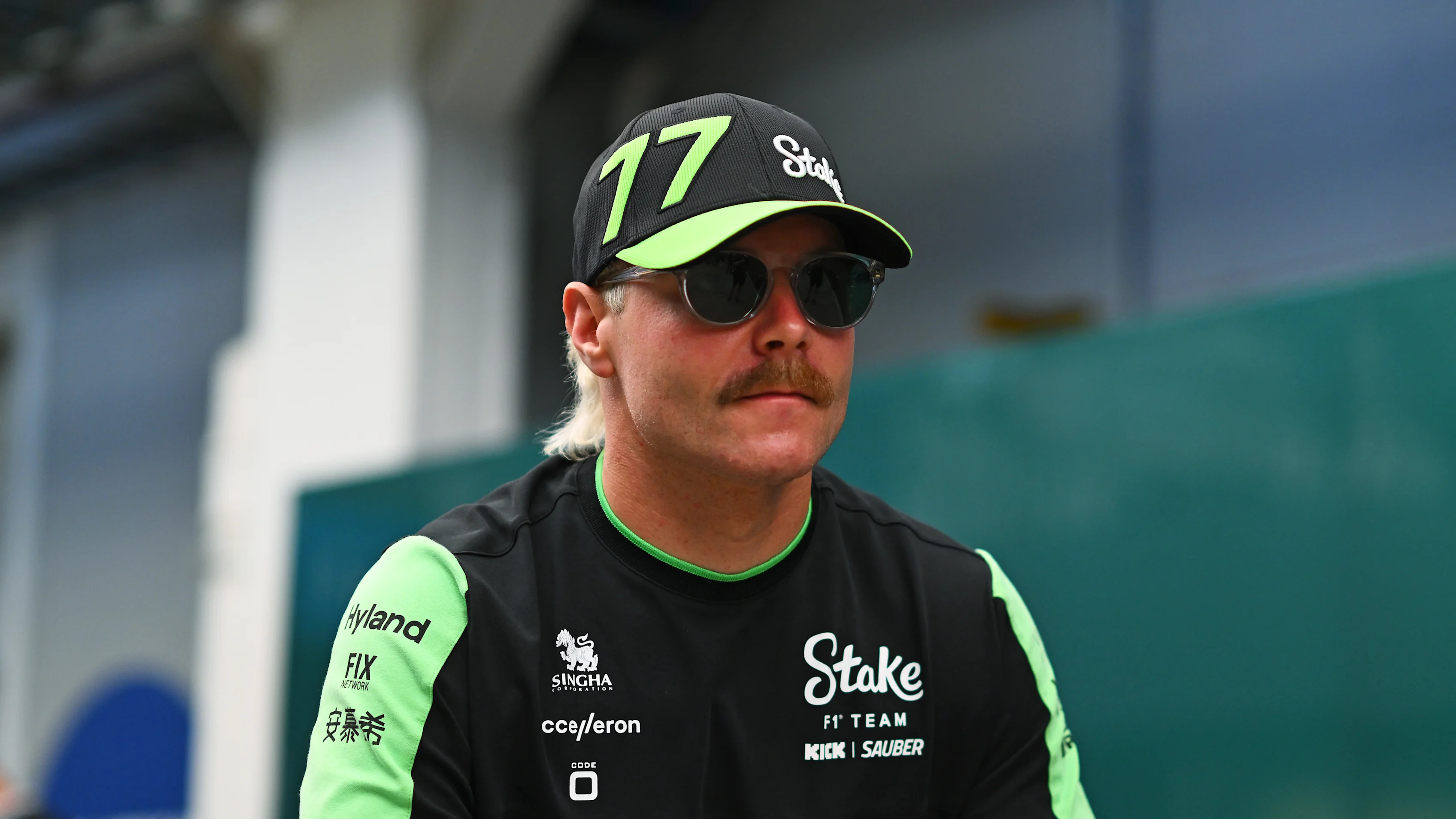 SAO PAULO, BRAZIL - OCTOBER 31: Valtteri Bottas of Finland and Stake F1 Team Kick Sauber walks in