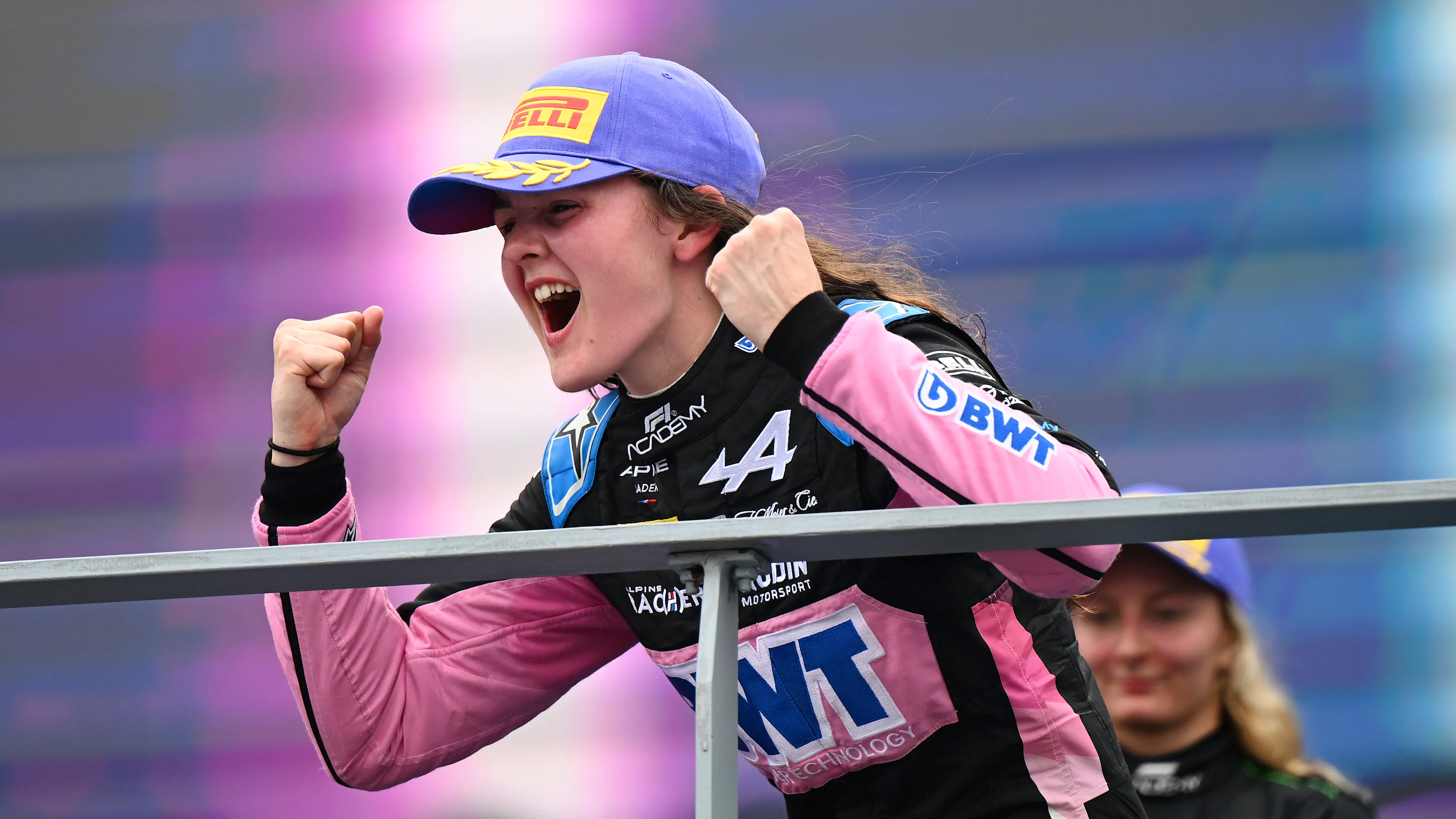 SINGAPORE, SINGAPORE - SEPTEMBER 21: Race winner Abbi Pulling of Great Britain and Rodin Motorsport