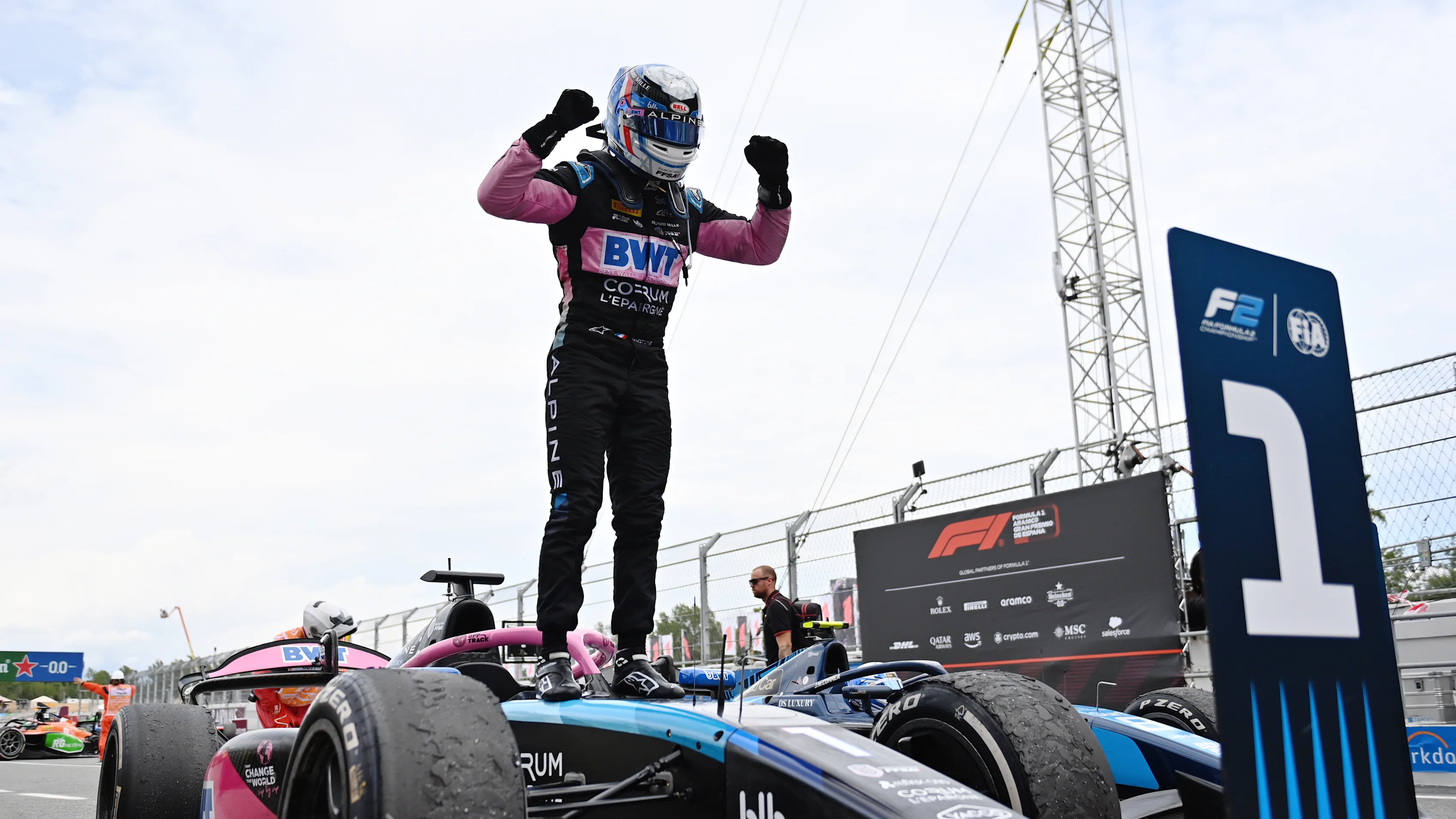 BARCELONA, SPAIN - JUNE 22: Race winner Victor Martins of France and ART Grand Prix (1) celebrates