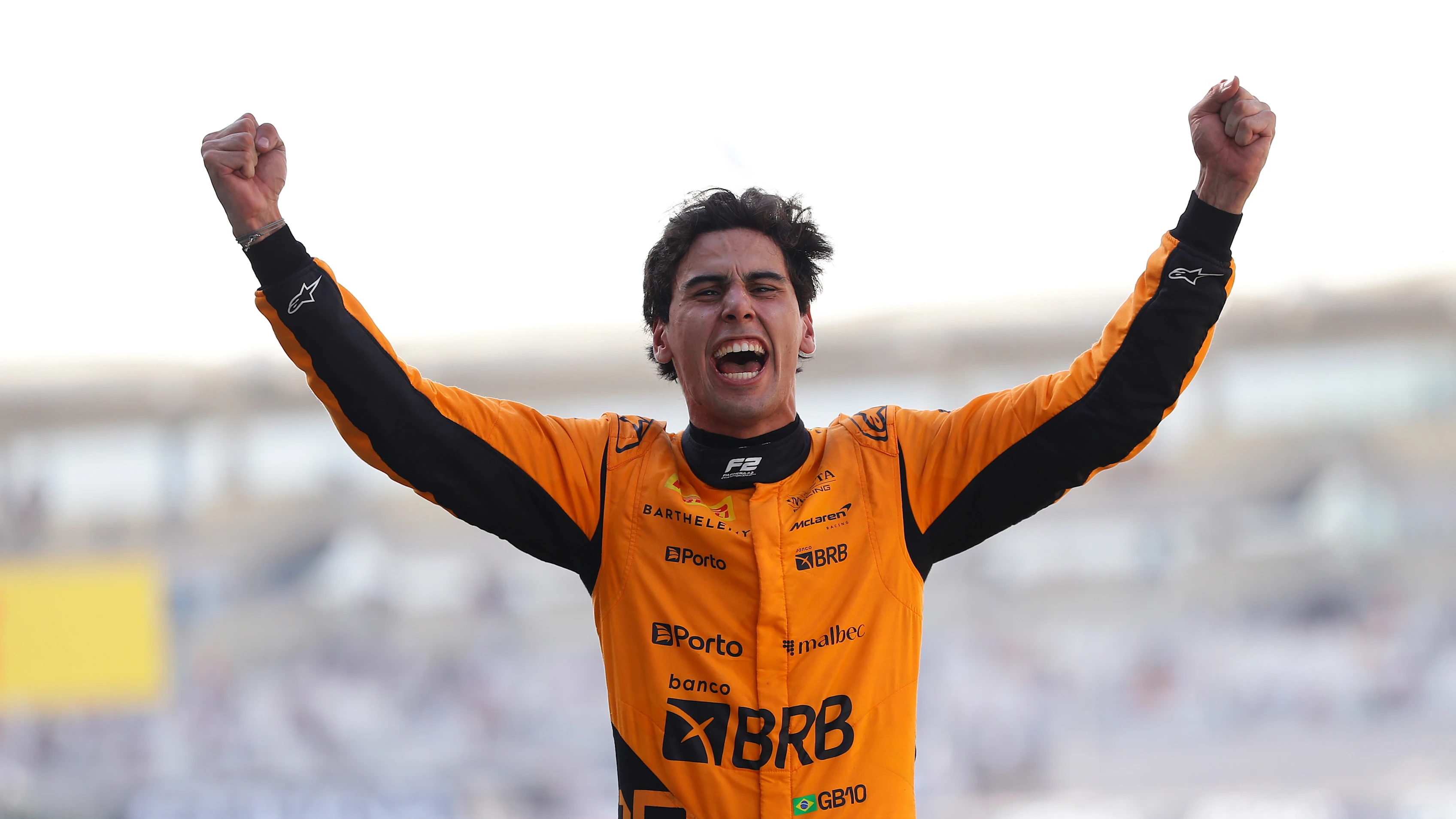 ABU DHABI, UNITED ARAB EMIRATES - DECEMBER 08: 2024 F2 Drivers Champion Gabriel Bortoleto of Brazil