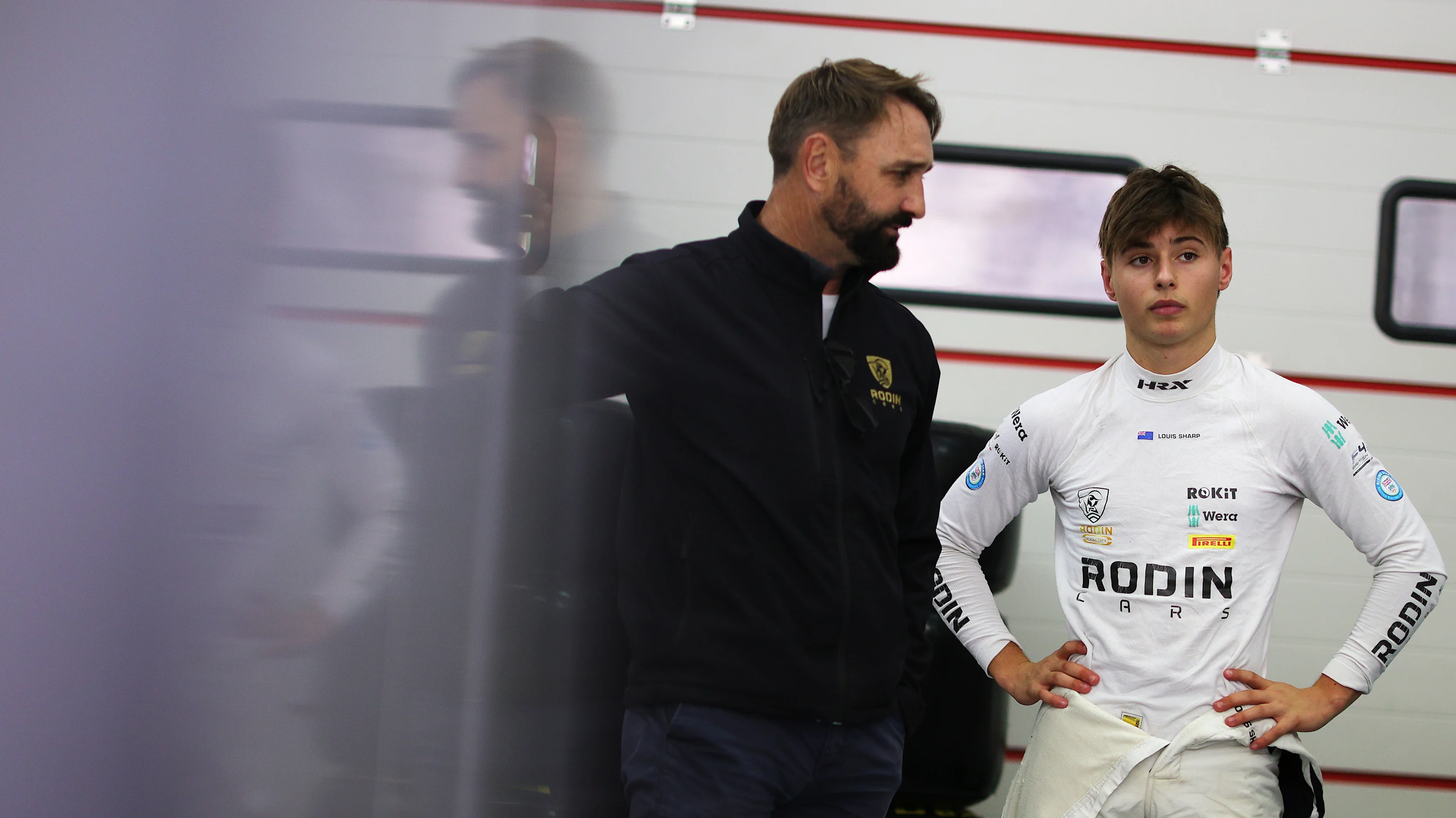 IMOLA, ITALY - OCTOBER 23: Louis Sharp of New Zealand and Rodin Carlin (20) prepares to drive in