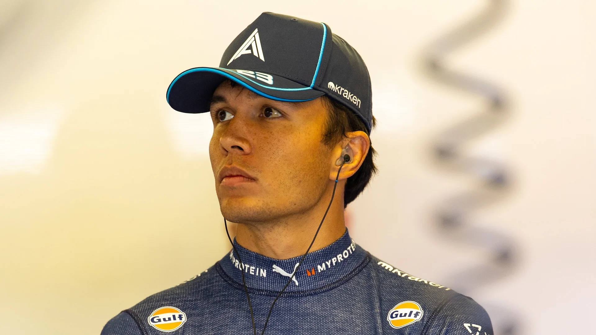 MEXICO CITY, MEXICO - OCTOBER 26: Alexander Albon of Thailand and Williams in the Williams garage