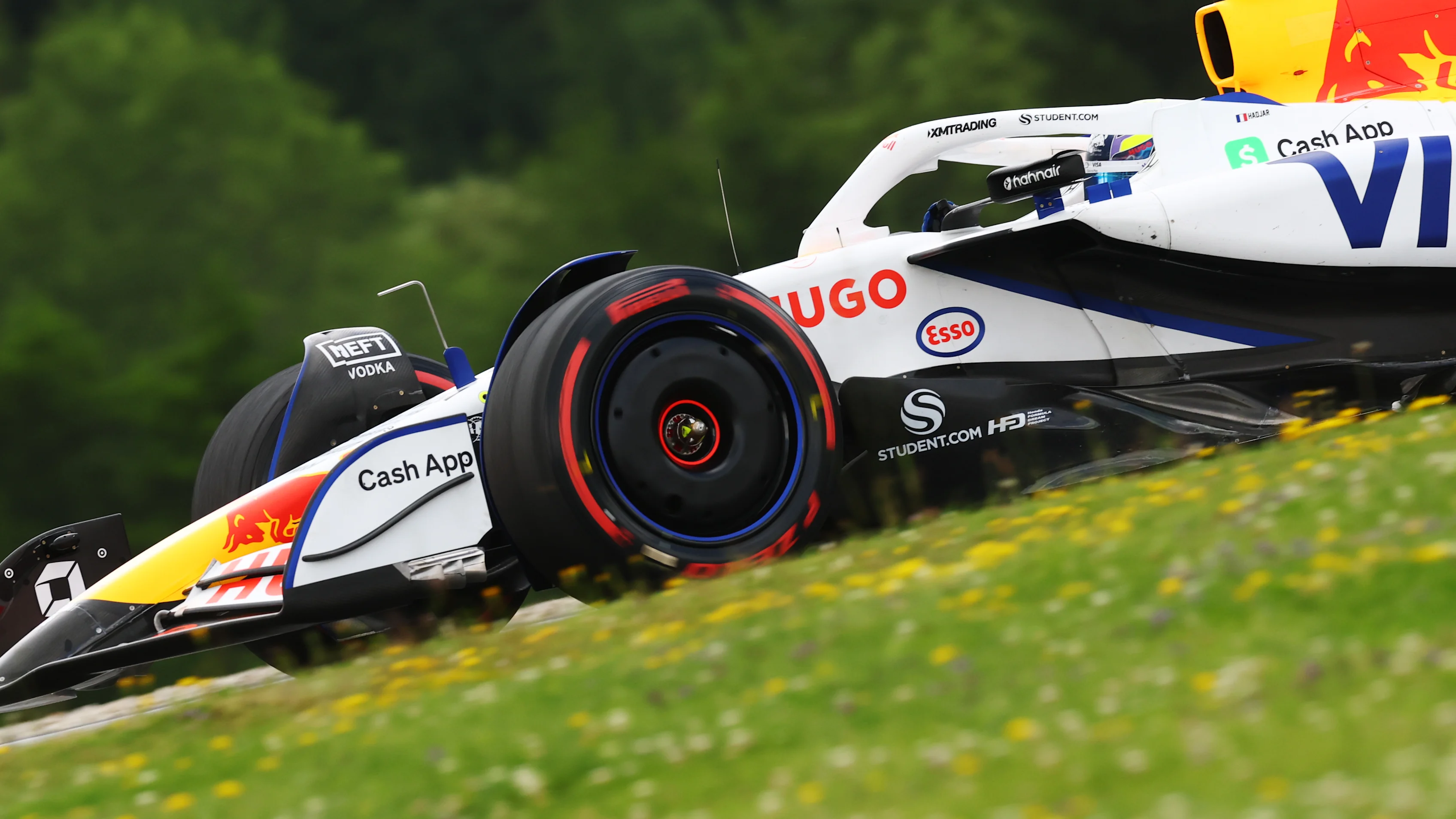 SPIELBERG, AUSTRIA - JUNE 27: Isack Hadjar of France driving the (6) Visa Cash App Racing Bulls VCARB 02 on track during practice ahead of the F1 Grand Prix of Austria at Red Bull Ring on June 27, 2025 in Spielberg, Austria. (Photo by Zak Mauger/LAT Images)