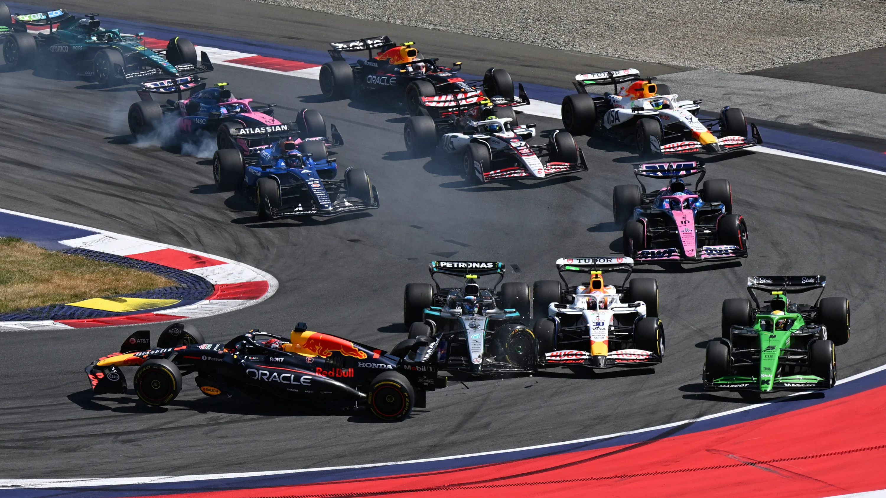 SPIELBERG, AUSTRIA - JUNE 29: Max Verstappen of the Netherlands driving the (1) Oracle Red Bull