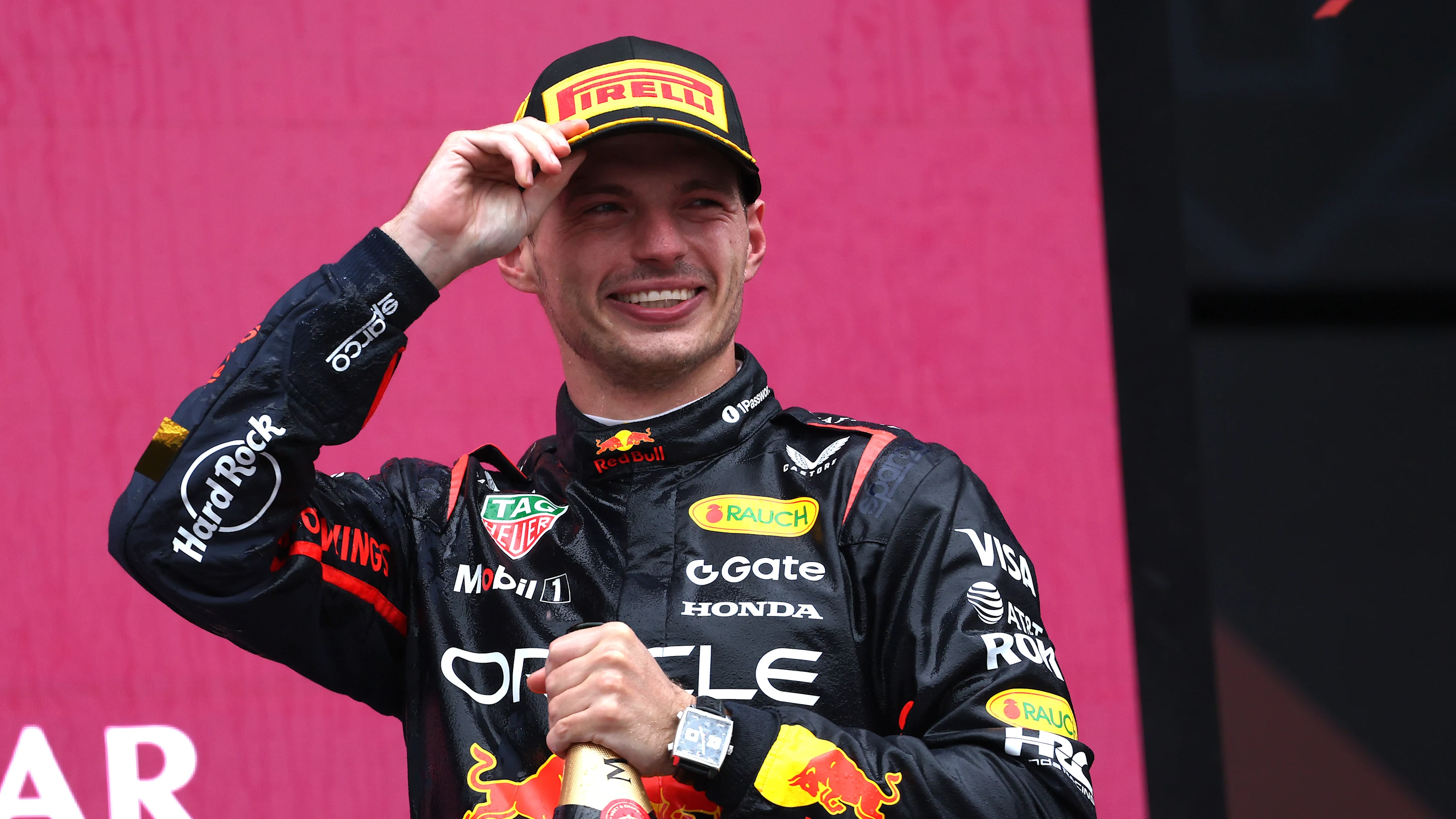 BAKU, AZERBAIJAN - SEPTEMBER 21: Race winner Max Verstappen of the Netherlands and Oracle Red Bull