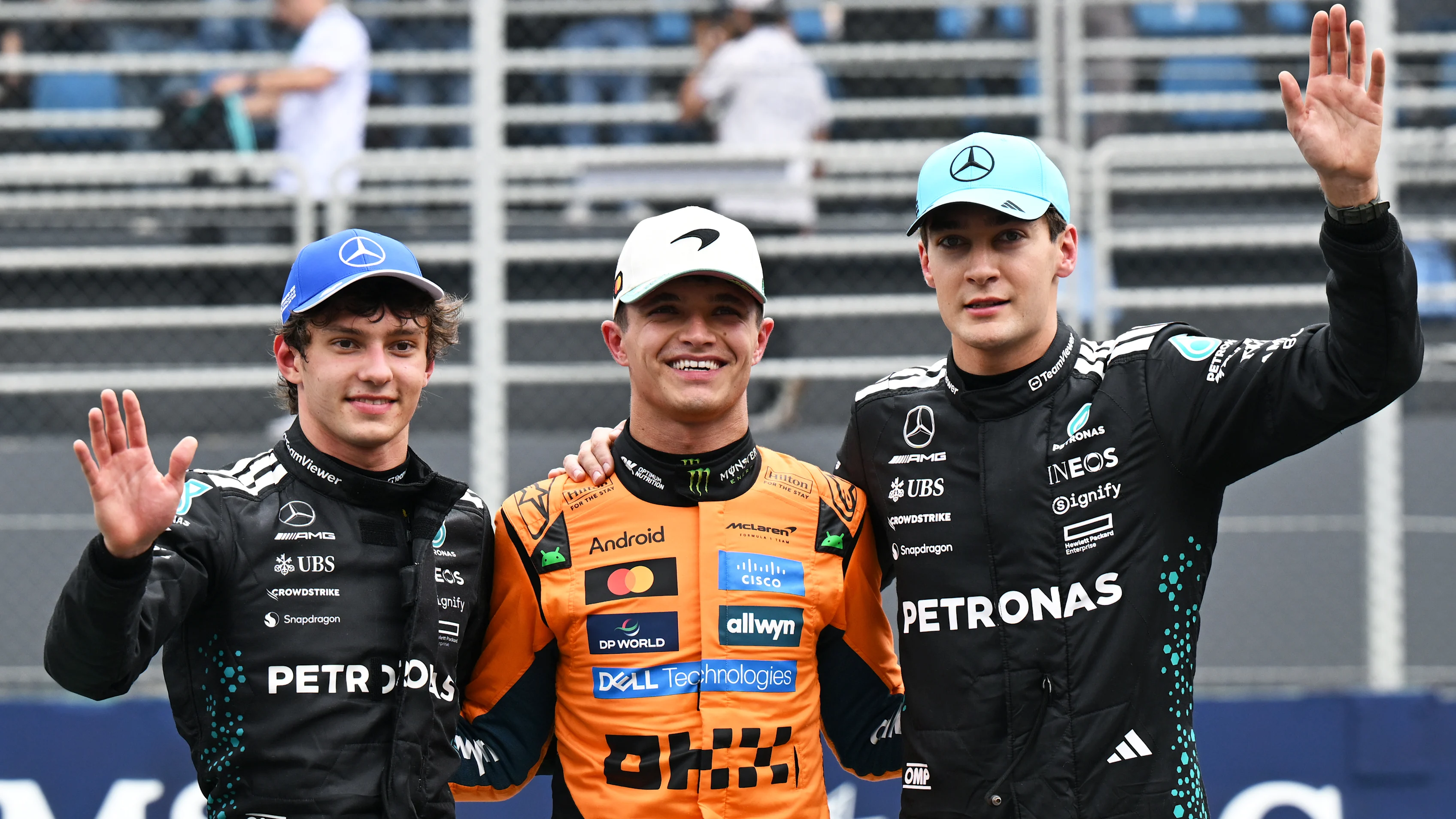 SAO PAULO, BRAZIL - NOVEMBER 08: Sprint winner Lando Norris of Great Britain and McLaren Second