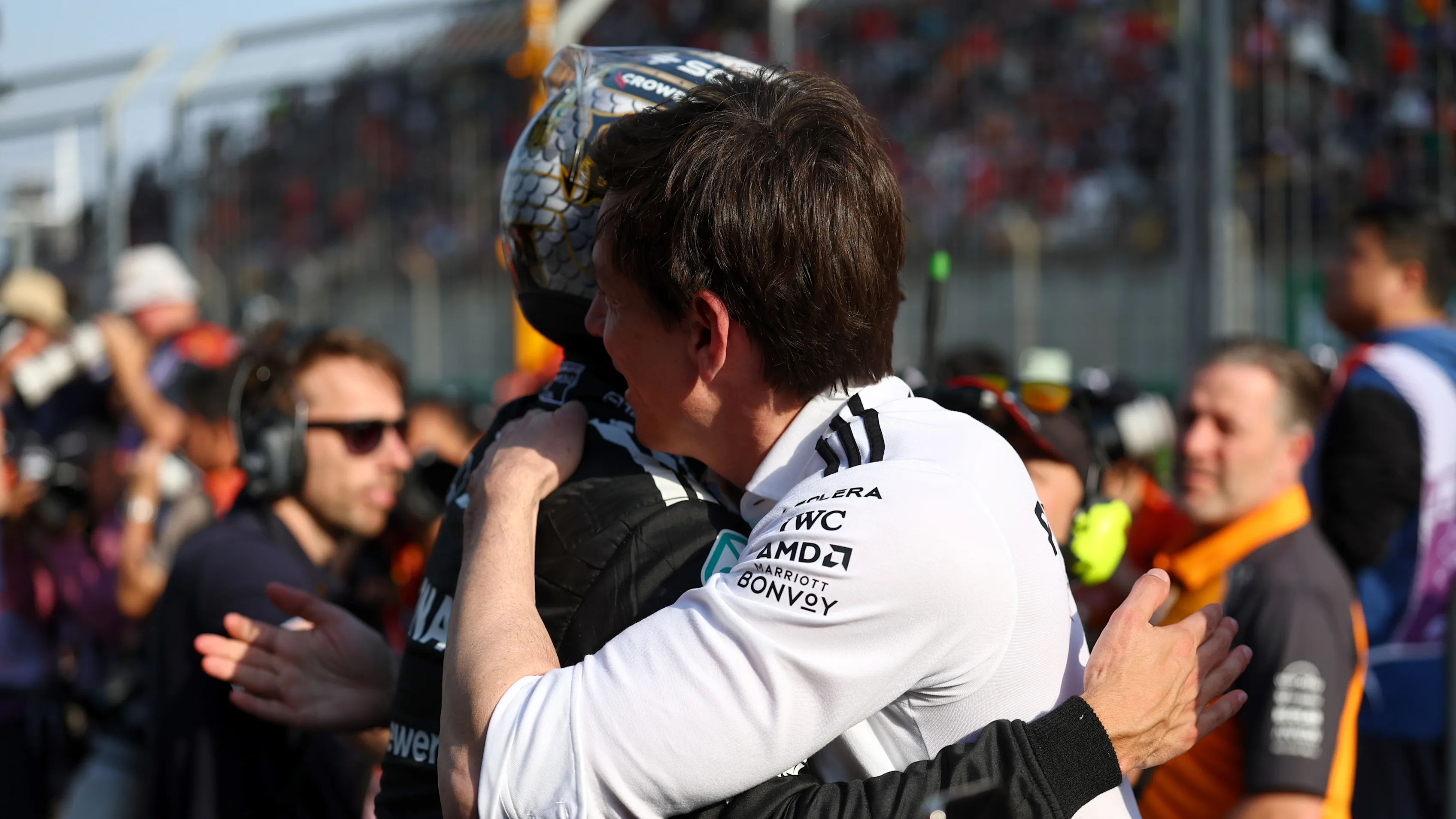 SHANGHAI, CHINA - MARCH 22: Second placed qualifier George Russell of Great Britain and Mercedes