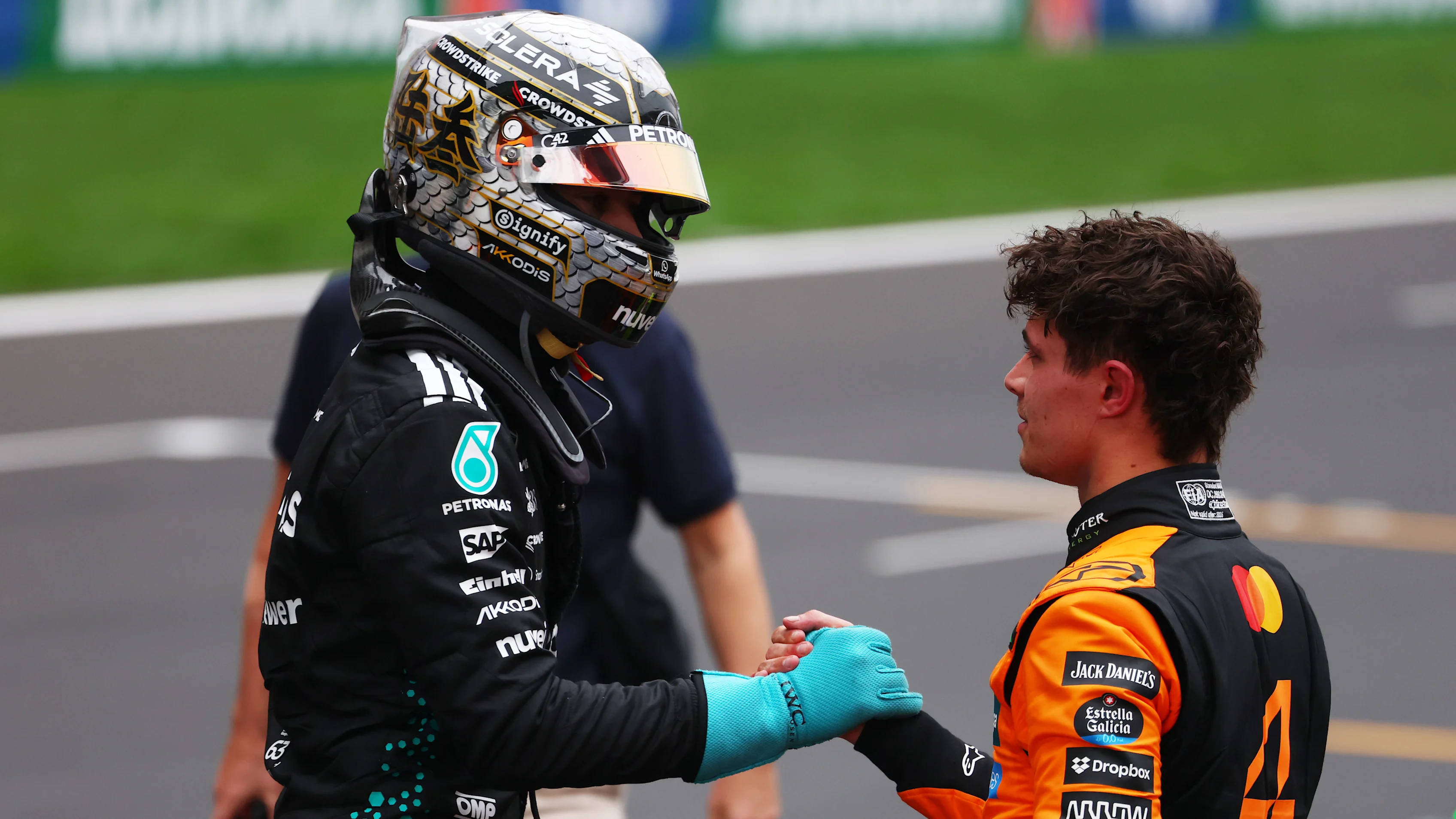 SHANGHAI, CHINA - MARCH 22: Third placed qualifier Lando Norris of Great Britain and McLaren and