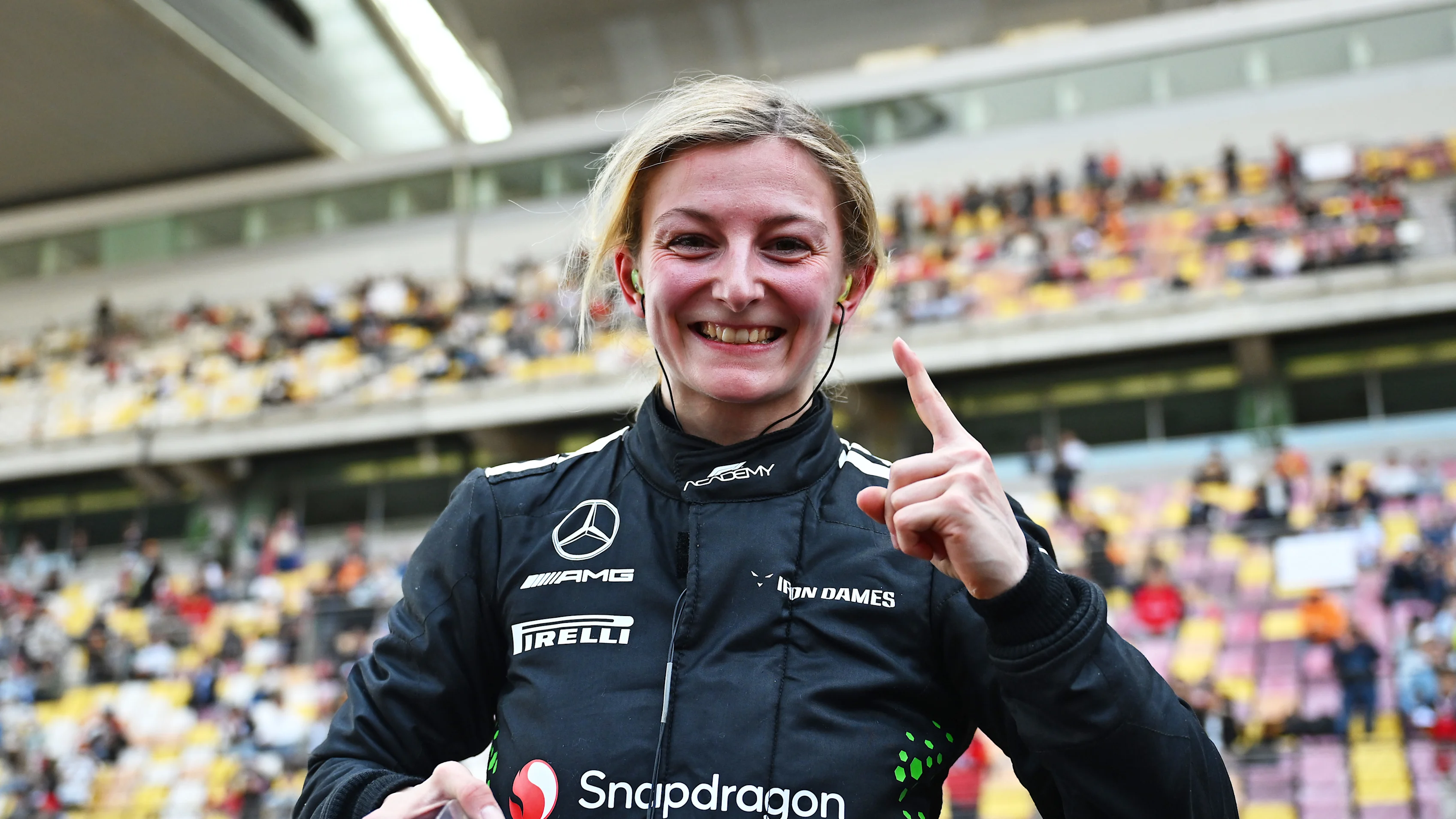 SHANGHAI, CHINA - MARCH 23: Race winner Doriane Pin of France and PREMA Racing (28) celebrates in