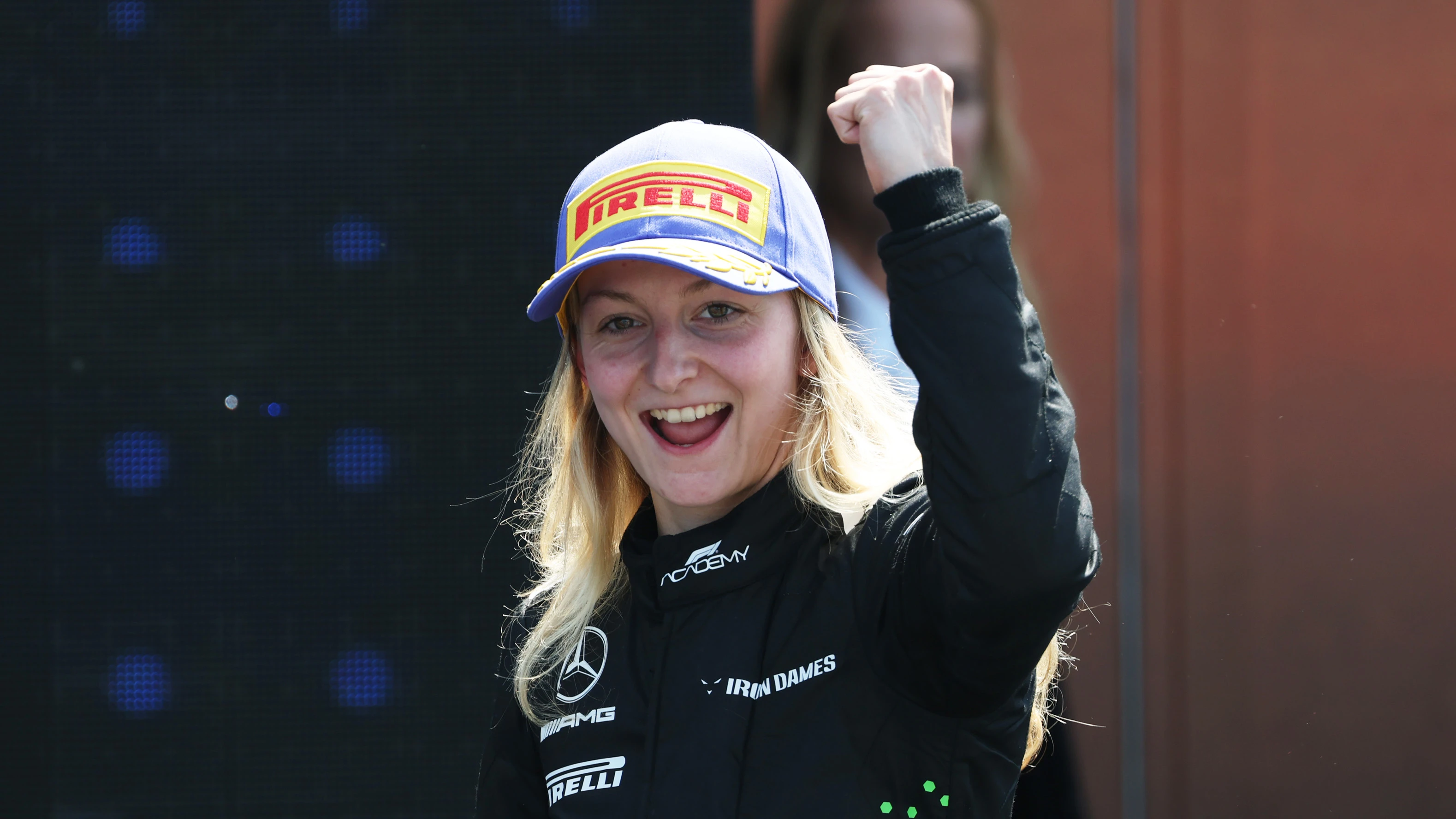 MONTREAL, QUEBEC - JUNE 14: Race winner Doriane Pin of France and PREMA Racing (28) celebrates on