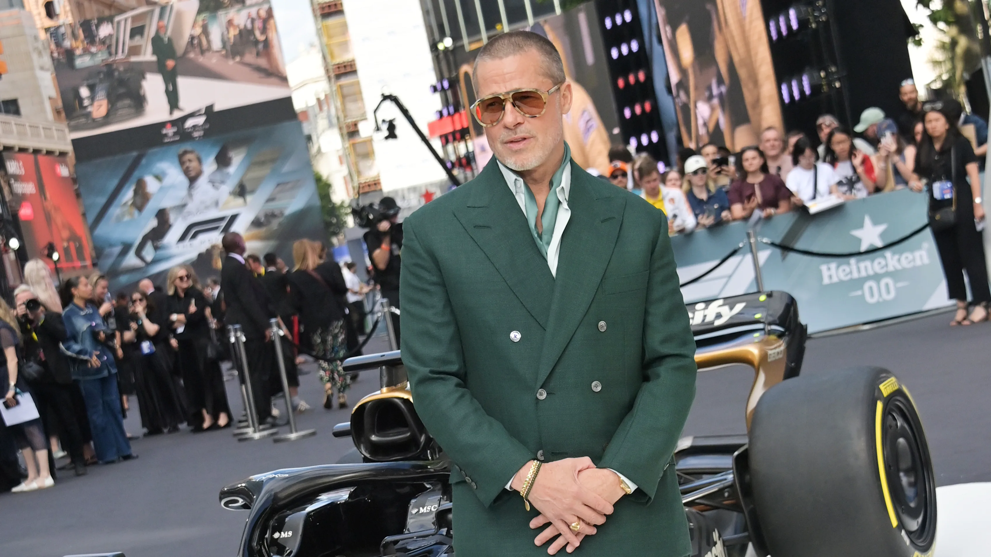 LONDON, ENGLAND - JUNE 23: Brad Pitt attends the European Premiere of "F1: The Movie" at Cineworld