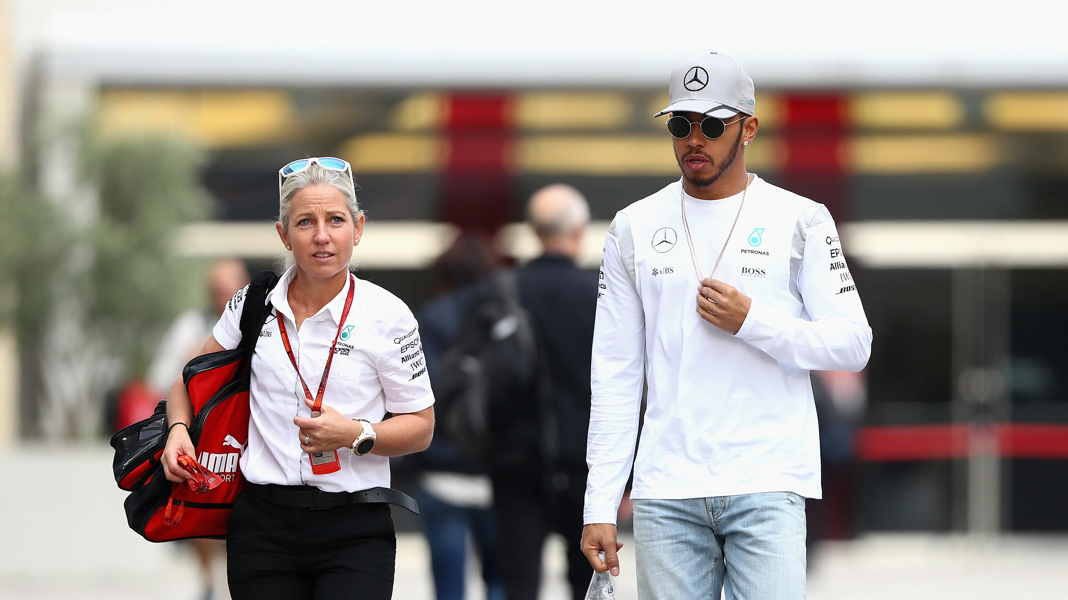 AUSTIN, TX - OCTOBER 23: Lewis Hamilton of Great Britain and Mercedes GP walks in the Paddock with