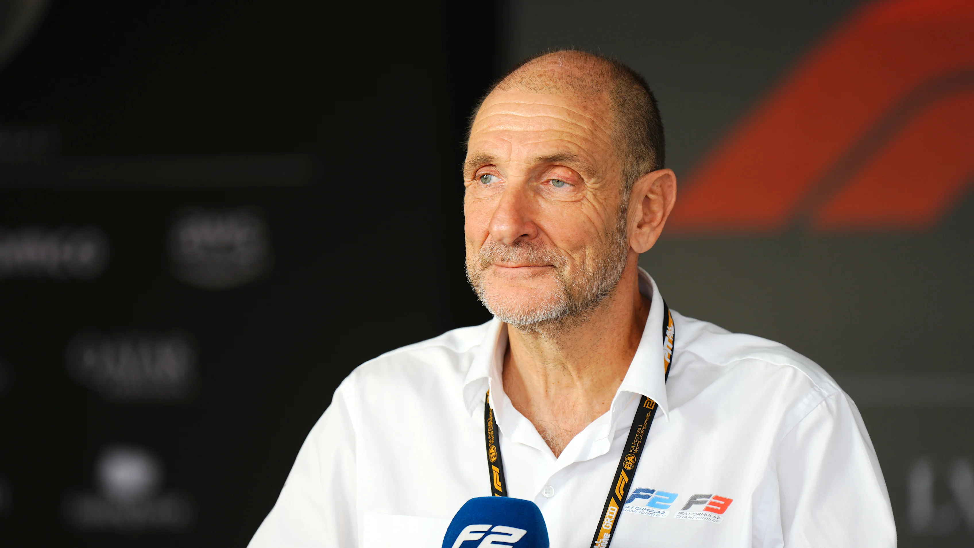 BAHRAIN, BAHRAIN - APRIL 13: Bruno Michel, F2 & F3 CEO is interviewed during the Round 2 Sakhir