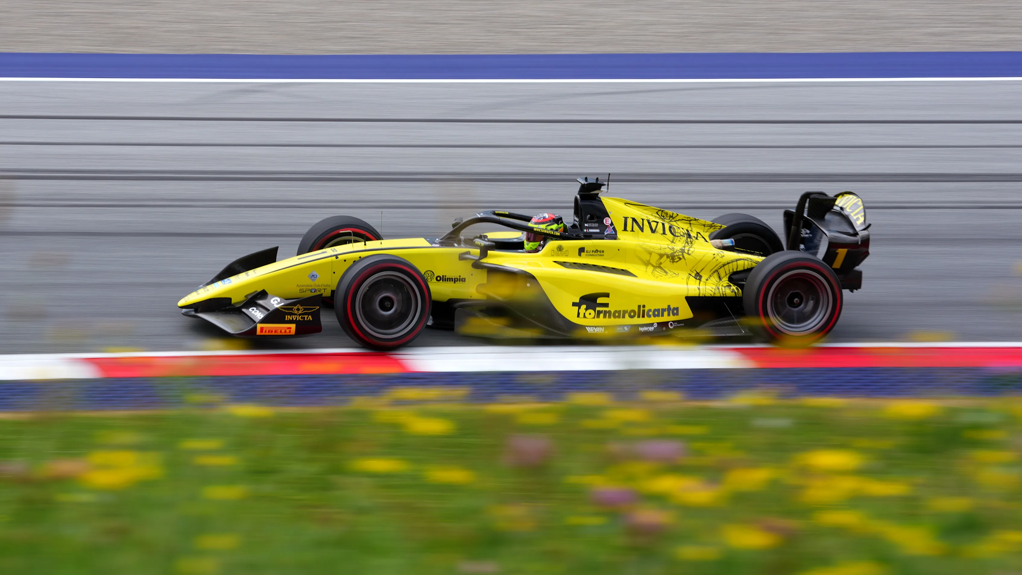 SPIELBERG, AUSTRIA - JUNE 27: Leonardo Fornaroli of Italy and Invicta Racing (1) on track during