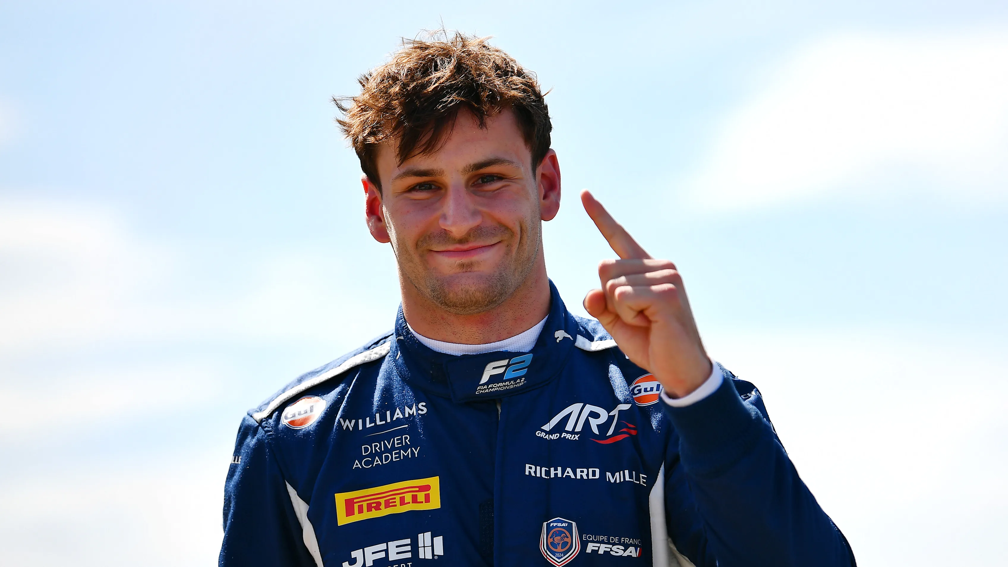 NORTHAMPTON, ENGLAND - JULY 04: Pole position qualifier Victor Martins of France and ART Grand Prix