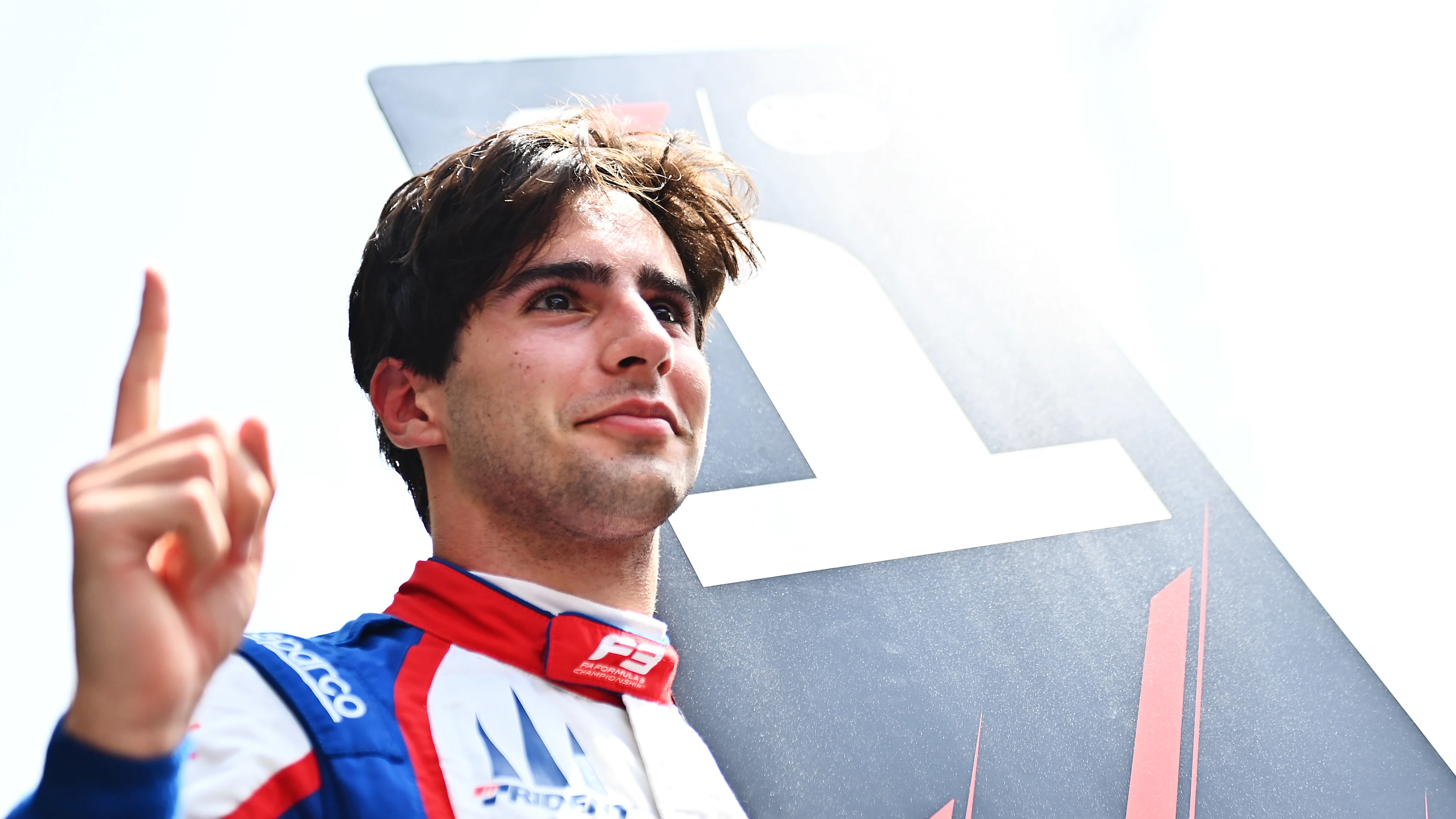 BAHRAIN, BAHRAIN - APRIL 13: Race winner Rafael Camara of Brazil and Trident (5) celebrates in parc