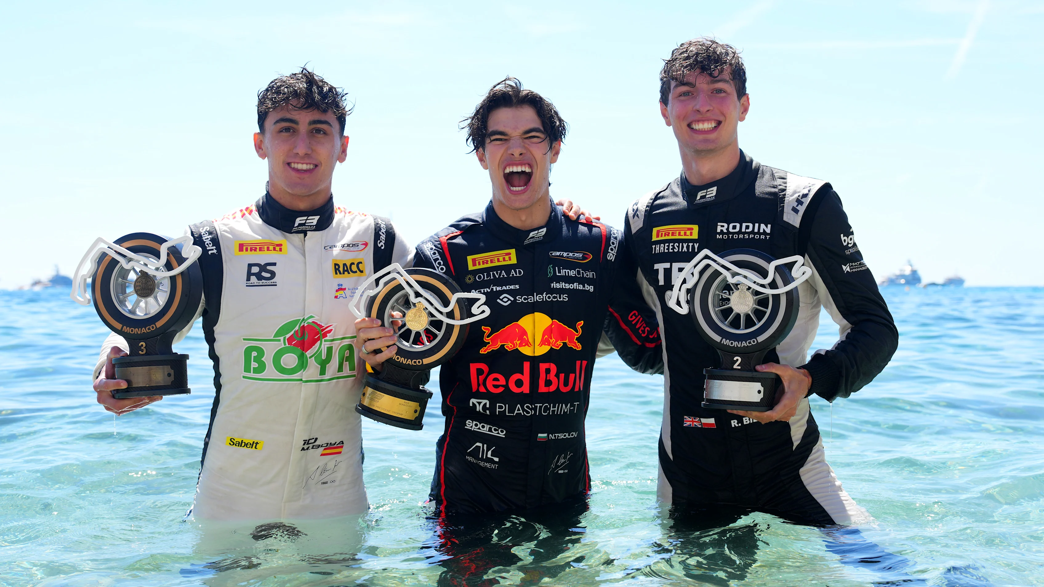 MONTE-CARLO, MONACO - MAY 25: Race winner Nikola Tsolov of Bulgaria and Campos Racing (12) Second