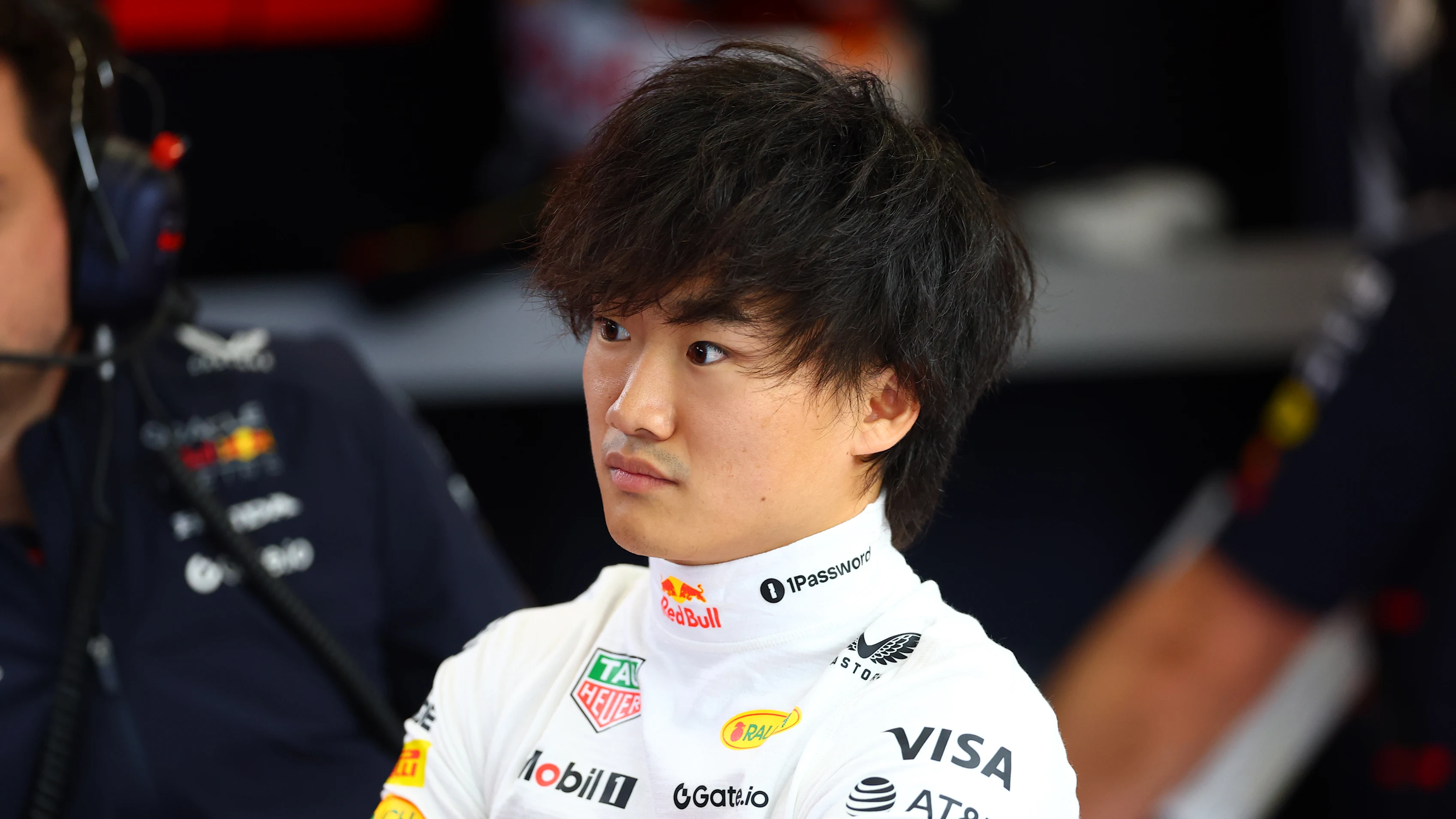 NORTHAMPTON, ENGLAND - JULY 05: Yuki Tsunoda of Japan and Oracle Red Bull Racing looks on in the