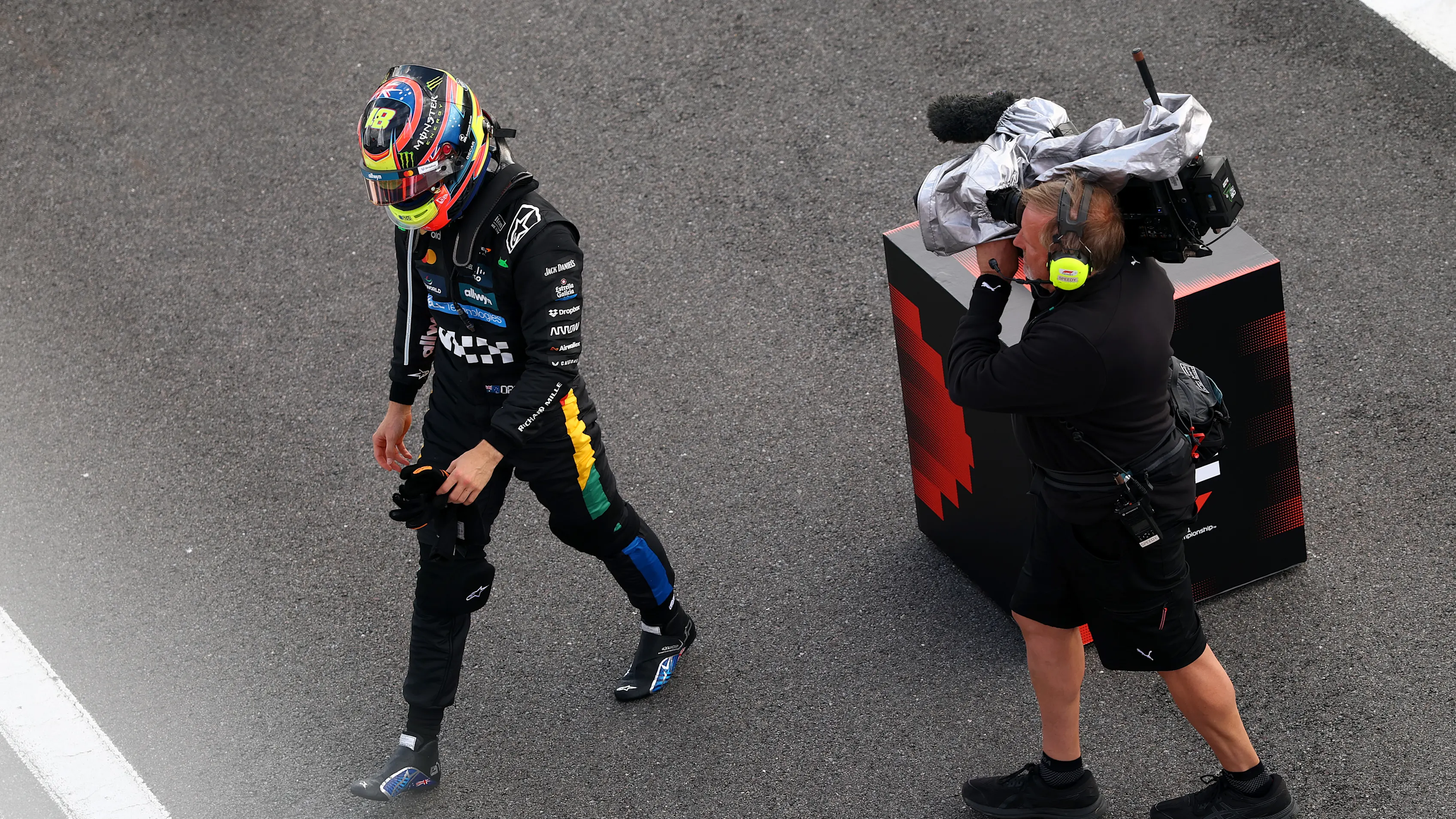 NORTHAMPTON, ENGLAND - JULY 05: Second placed qualifier Oscar Piastri of Australia and McLaren in