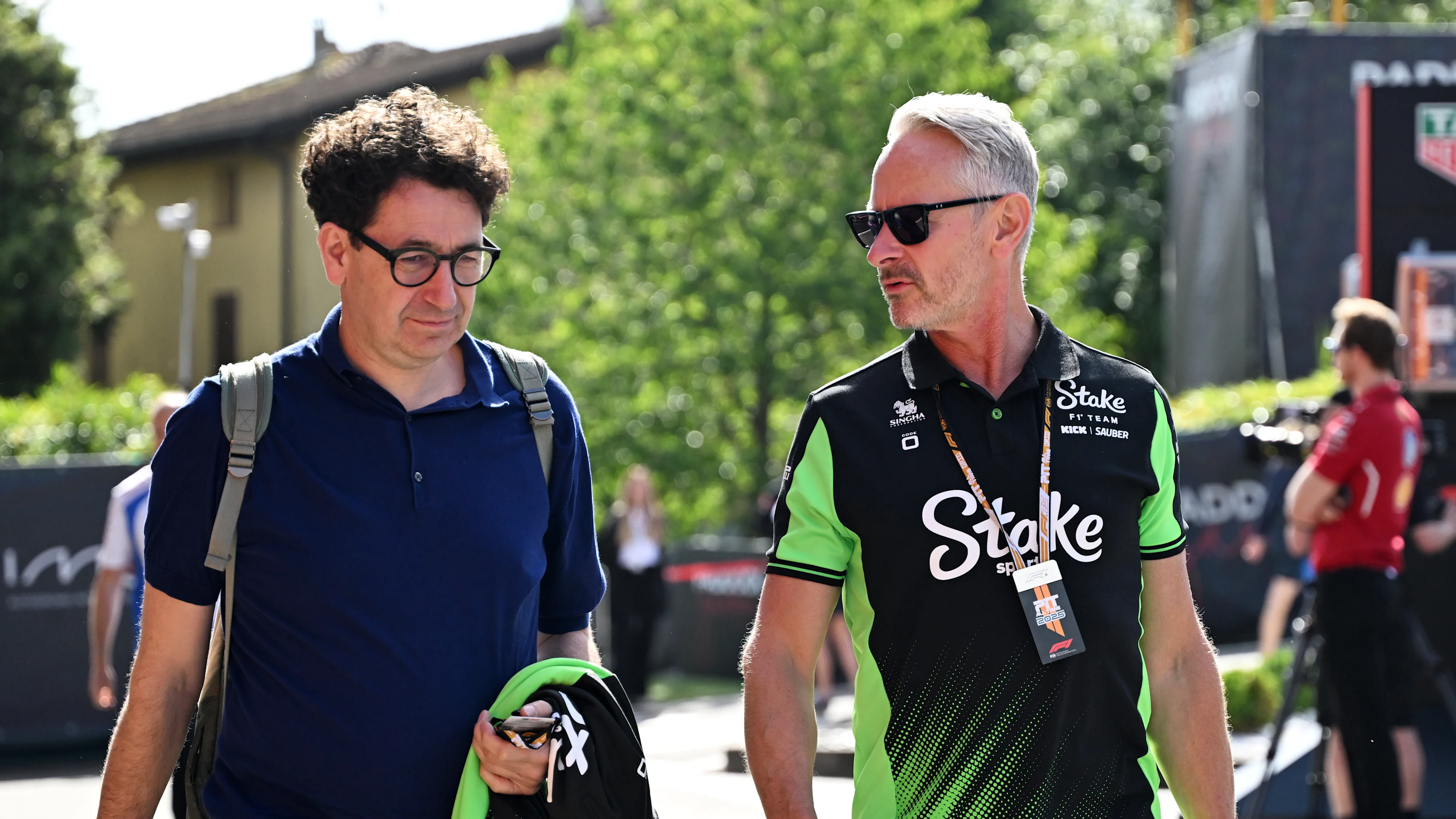 IMOLA, ITALY - MAY 16: Mattia Binotto, COO and CTO of Stake F1 Team Kick Sauber and Jonathan