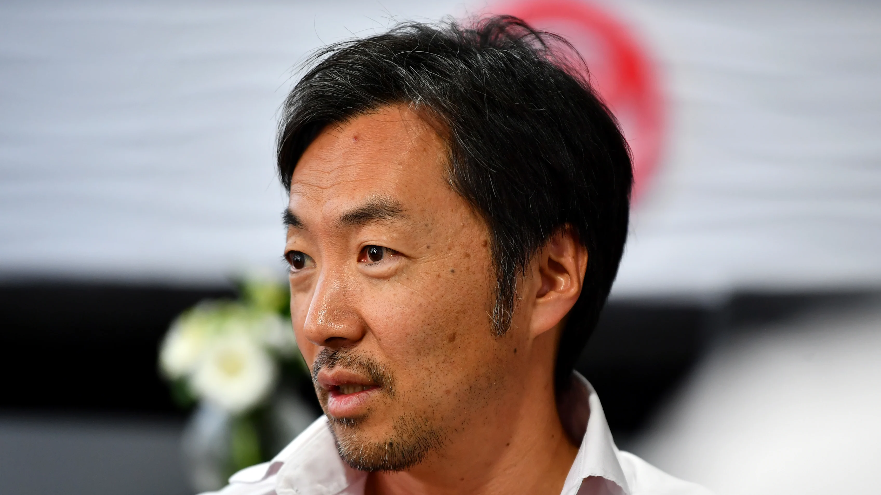 MEXICO CITY, MEXICO - OCTOBER 23: Ayao Komatsu, Team Principal of Haas F1 looks on during previews