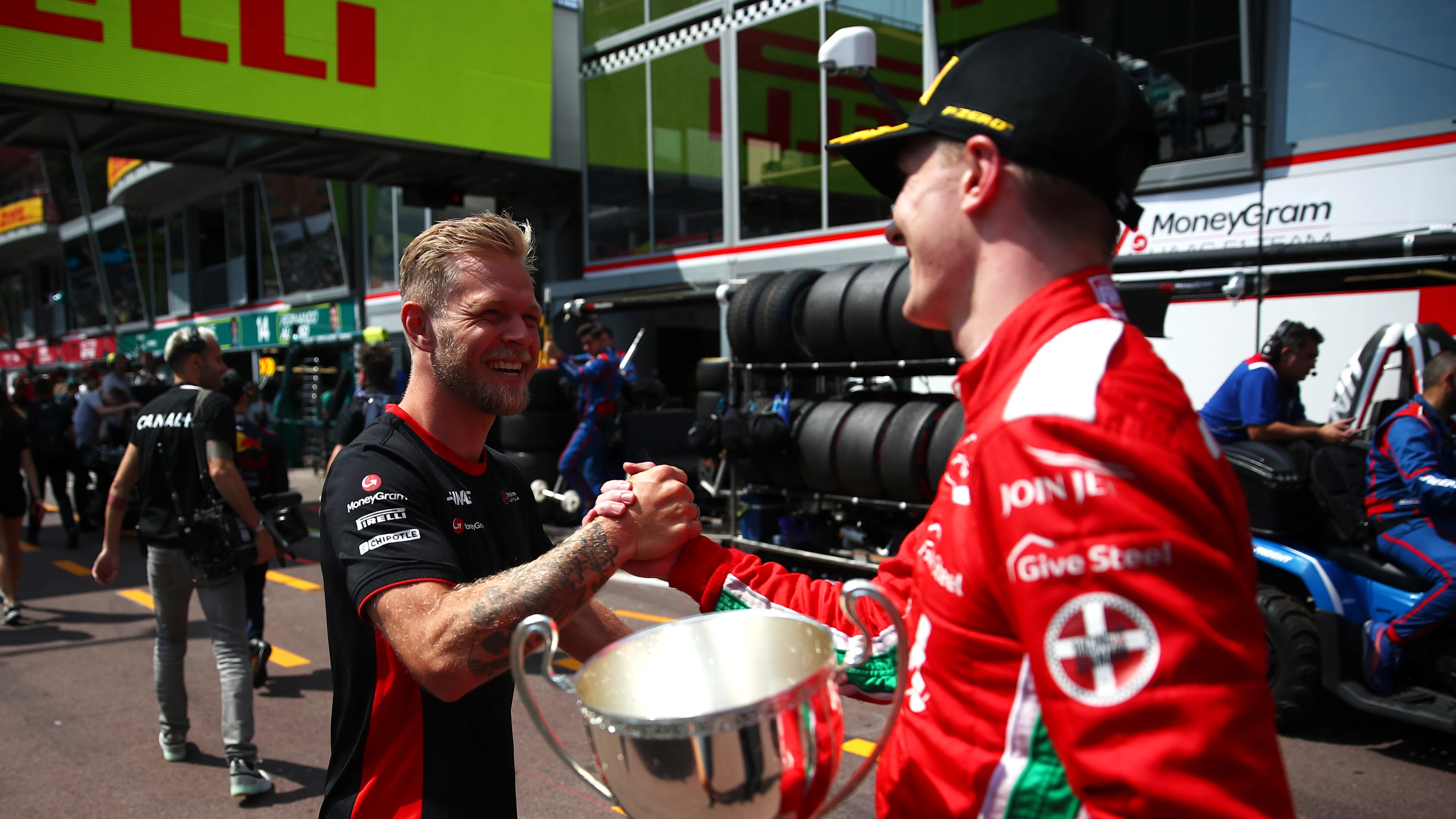 MONTE-CARLO, MONACO - MAY 28: Race winner Frederik Vesti of Denmark and PREMA Racing (7) celebrates