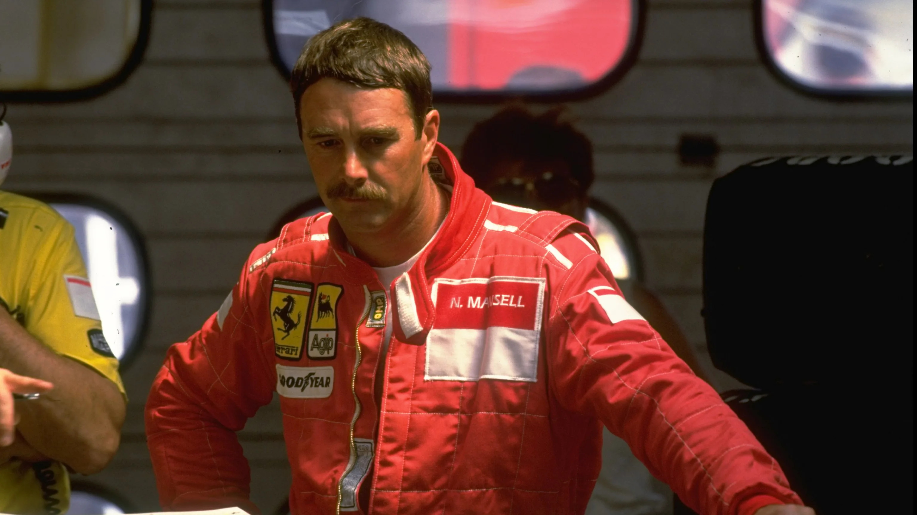1990:  Portrait of Scuderia Ferrari driver Nigel Mansell of Great Britain before the German Grand