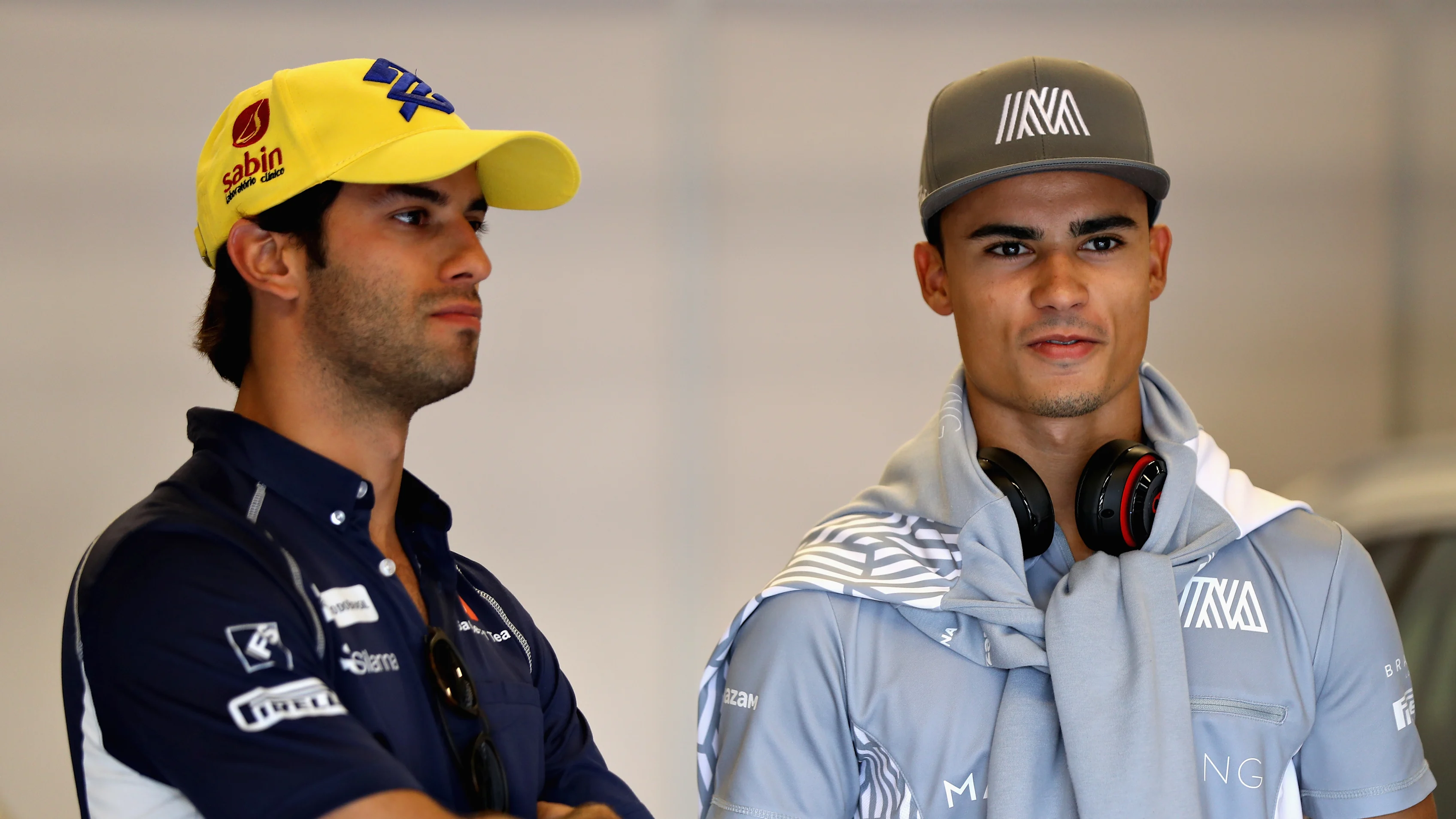 AUSTIN, TX - OCTOBER 23: Pascal Wehrlein of Germany and Manor Racing and Felipe Nasr of Brazil and