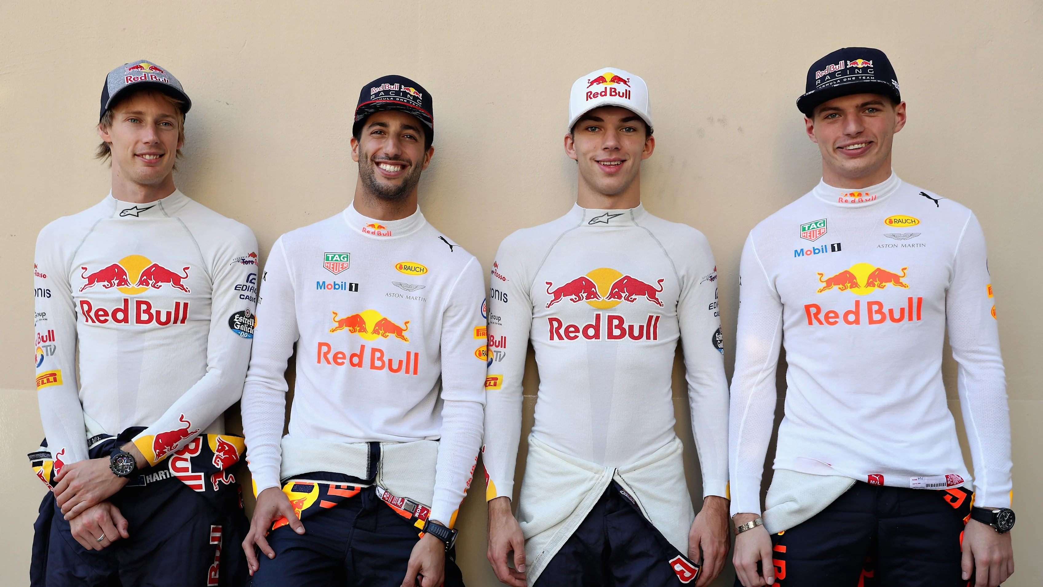 ABU DHABI, UNITED ARAB EMIRATES - NOVEMBER 26:  The Red Bull Racing and Scuderia Toro Rosso drivers