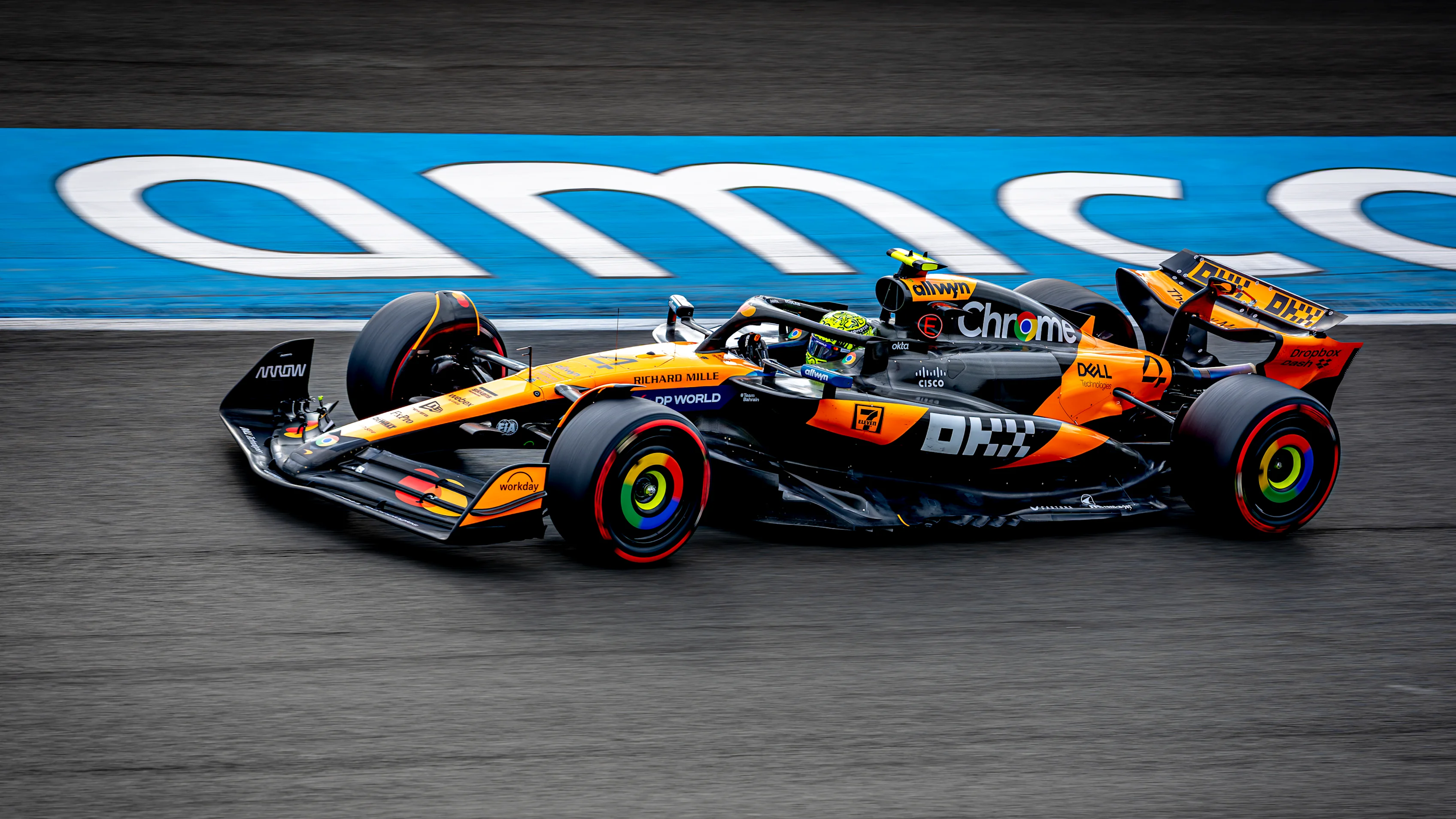 ZANDVOORT, NETHERLANDS - AUGUST 29: Lando Norris of Great Britain driving the (4) McLaren MCL39