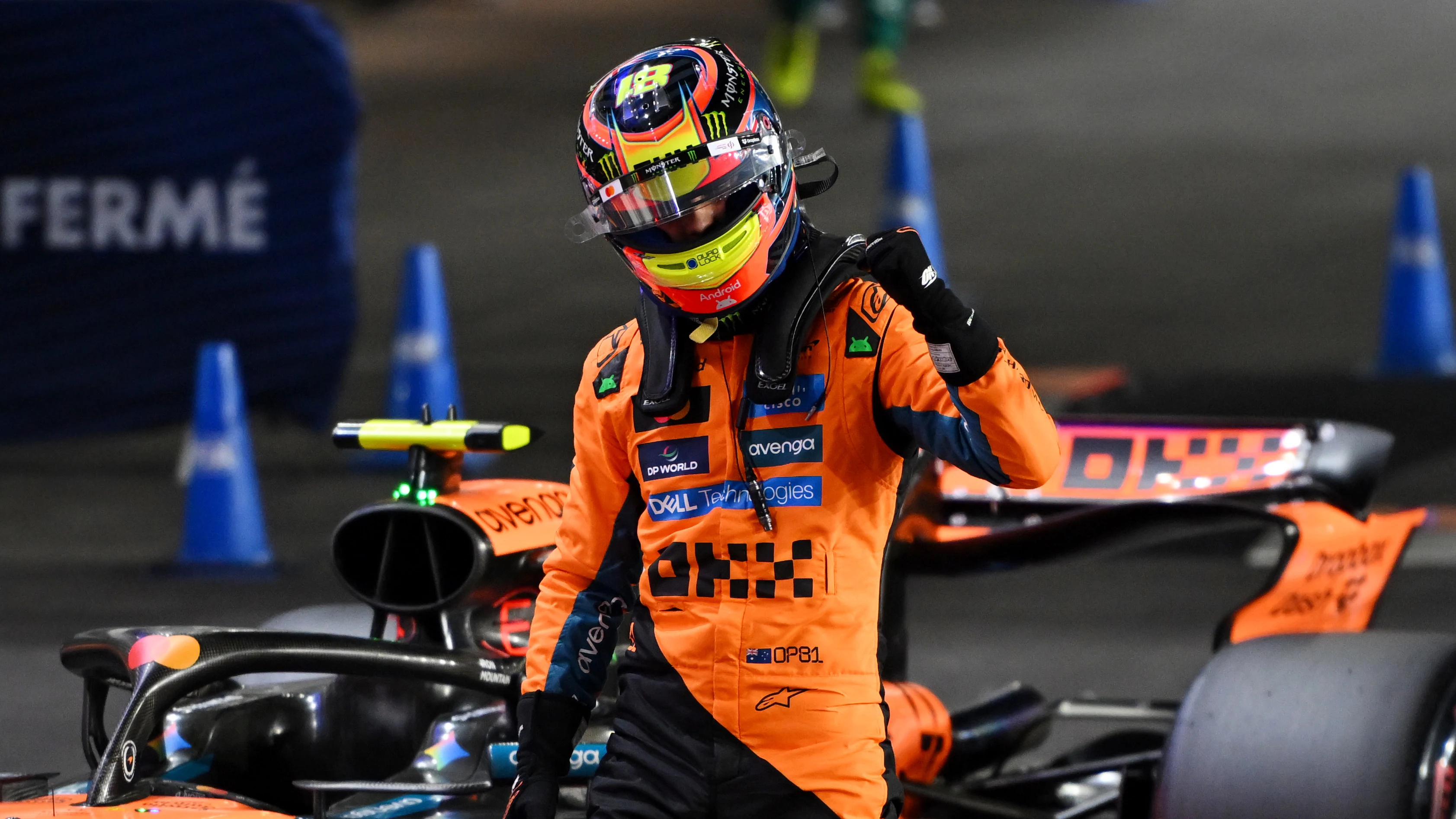 LUSAIL CITY, QATAR - NOVEMBER 29: Pole position qualifier Oscar Piastri of Australia and McLaren