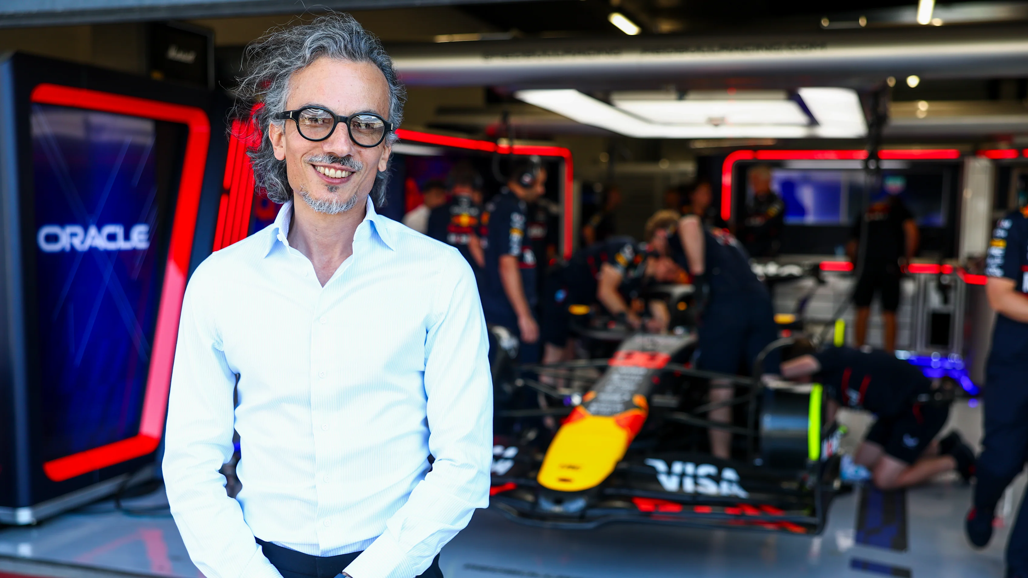 NORTHAMPTON, ENGLAND - JULY 10: Laurent Mekies, Incoming CEO and Team Principal of Oracle Red Bull