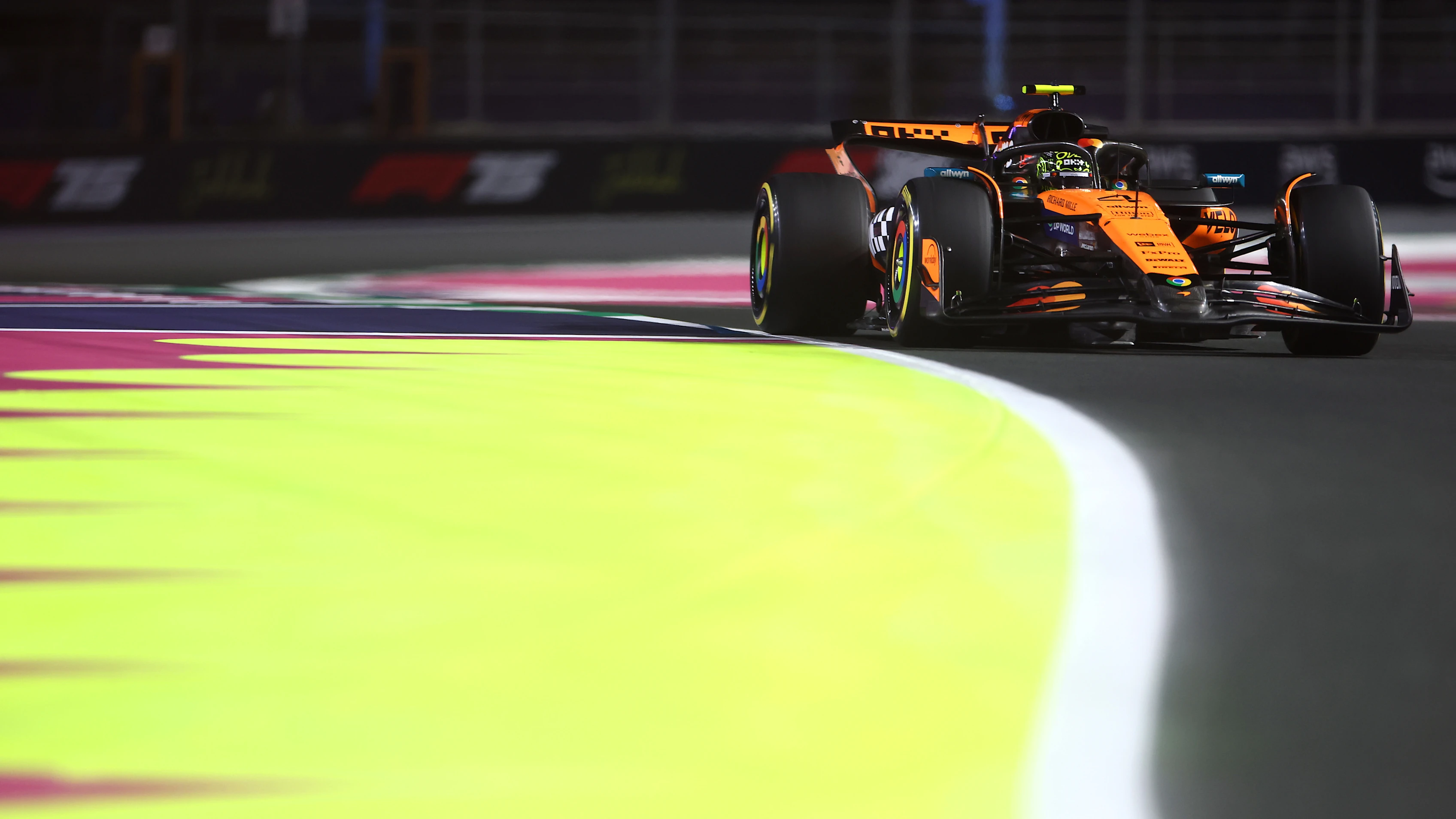 JEDDAH, SAUDI ARABIA - APRIL 18: Lando Norris of Great Britain driving the (4) McLaren MCL39
