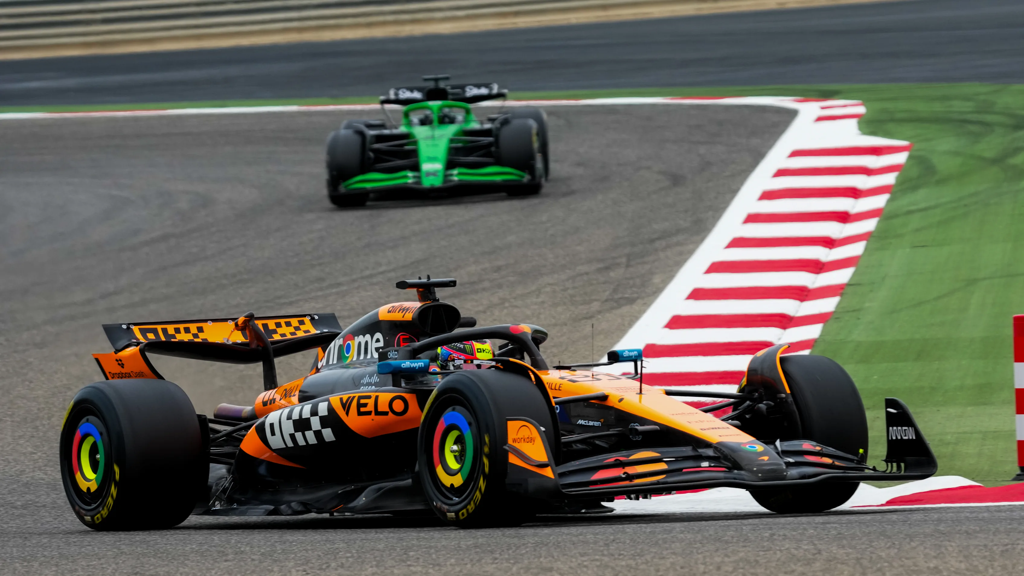 Oscar Piastri of Australia drives the (81) McLaren F1 Team MCL39 Mercedes during the Formula 1 Test