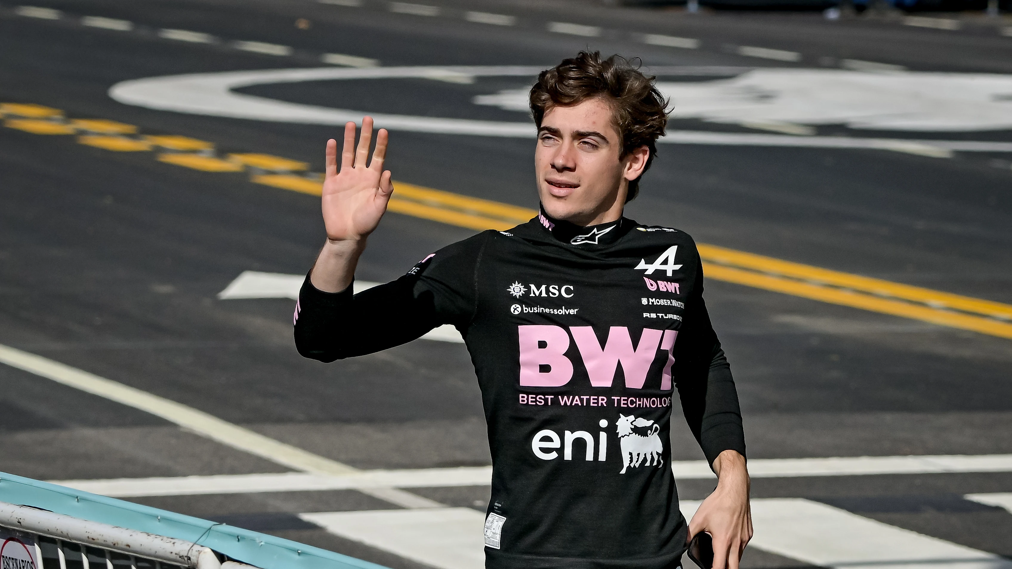 BUENOS AIRES, ARGENTINA - APRIL 26: Franco Colapinto of BWT Alpine Formula One Team greets the fans
