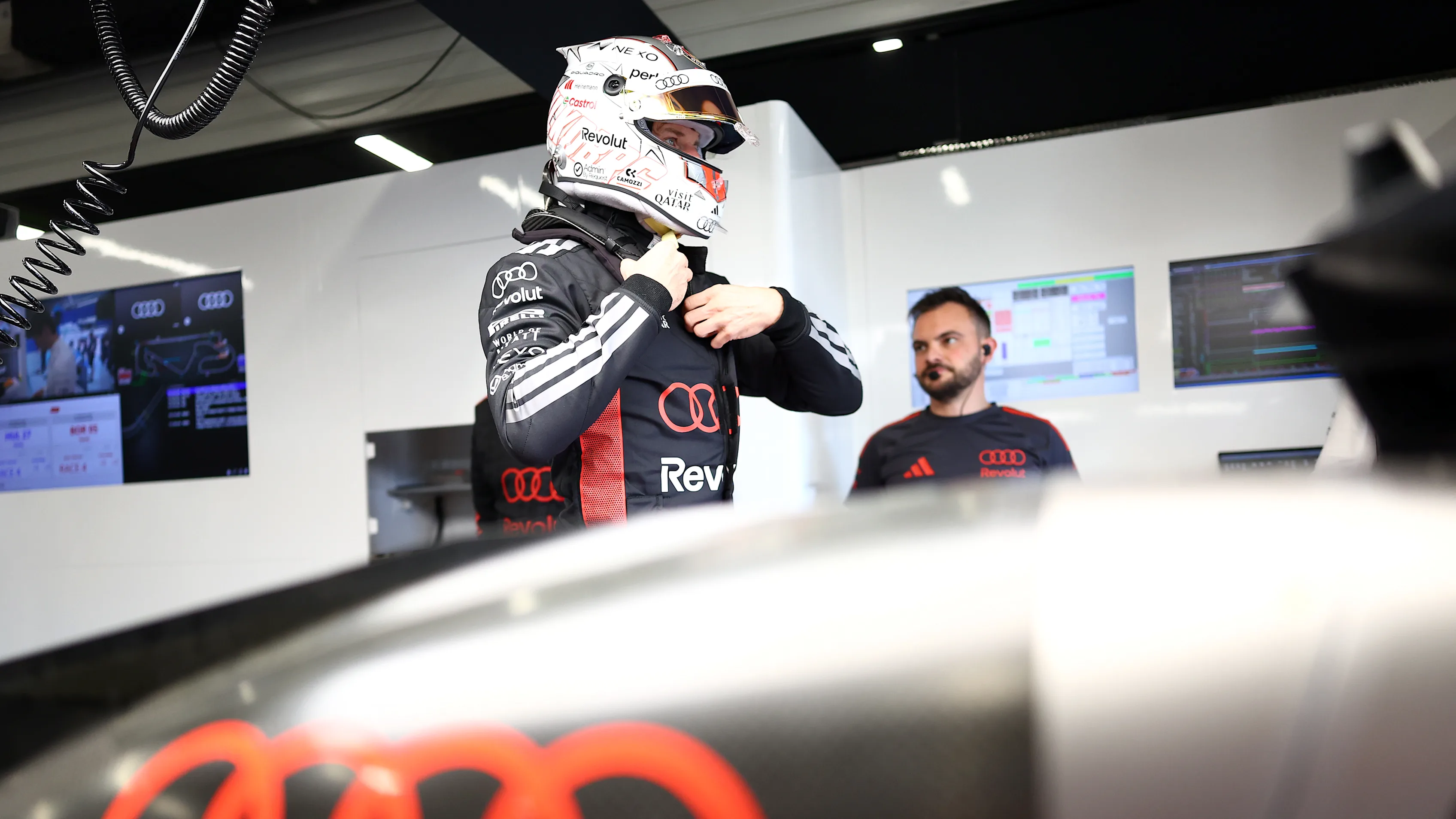 BARCELONA, SPAIN - JUNE 13: Nico Hulkenberg of Germany and Audi F1 Team prepares to drive in the