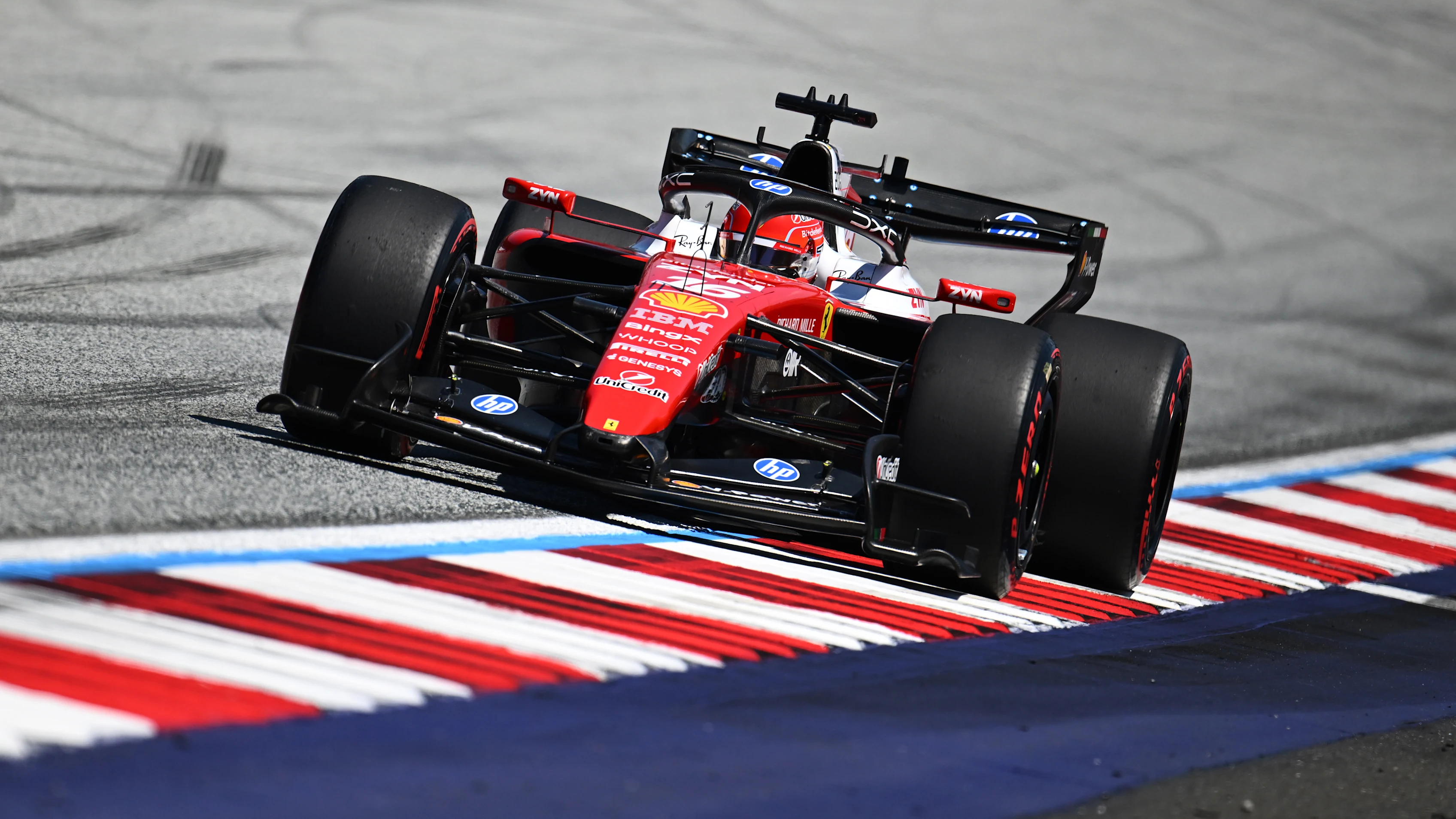 SPIELBERG, AUSTRIA - JUNE 27: Charles Leclerc of Monaco driving the (16) Scuderia Ferrari SF-26 on