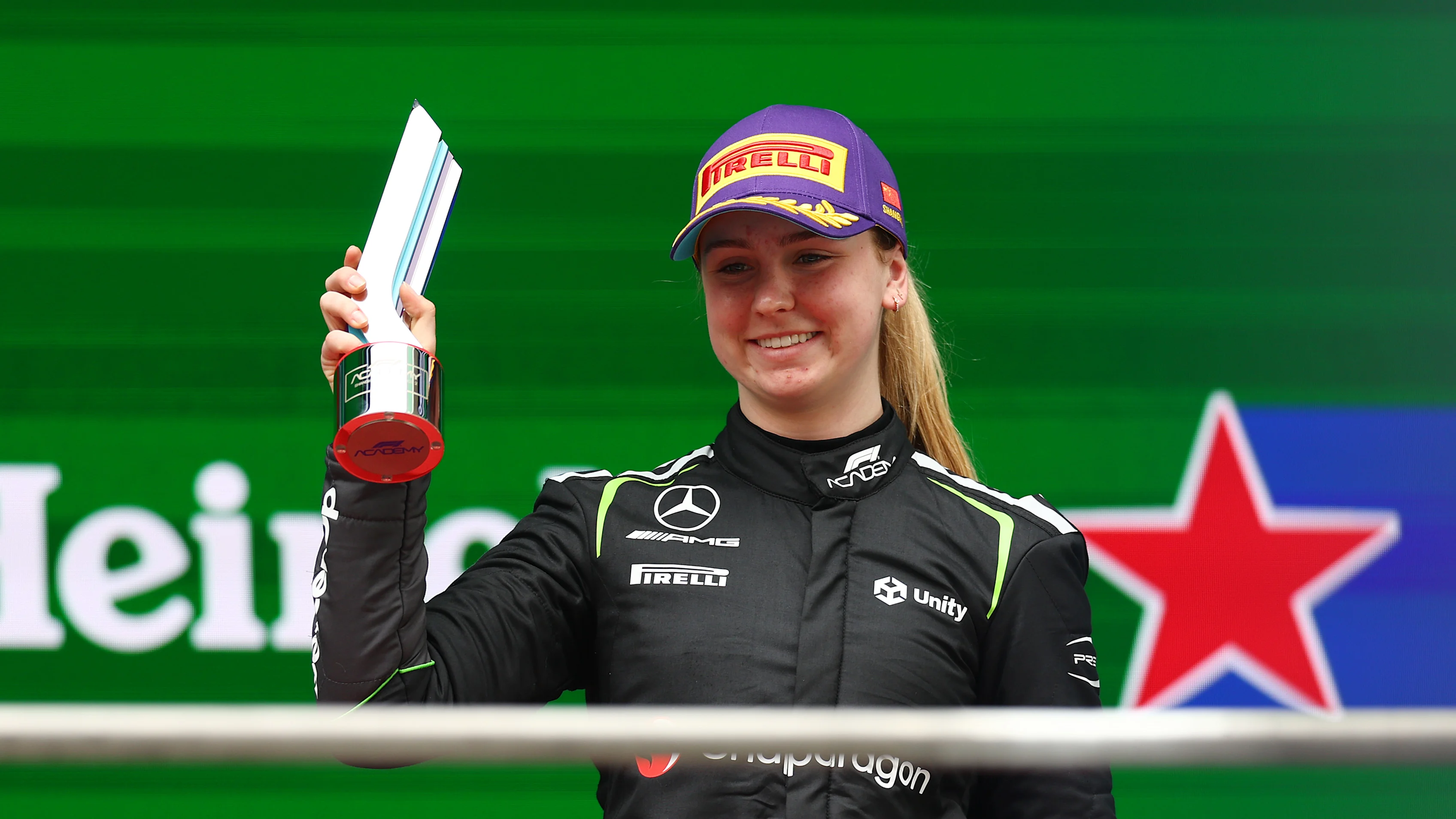 SHANGHAI, CHINA - MARCH 15: Third placed Payton Westcott of United States and PREMA Racing (9) on