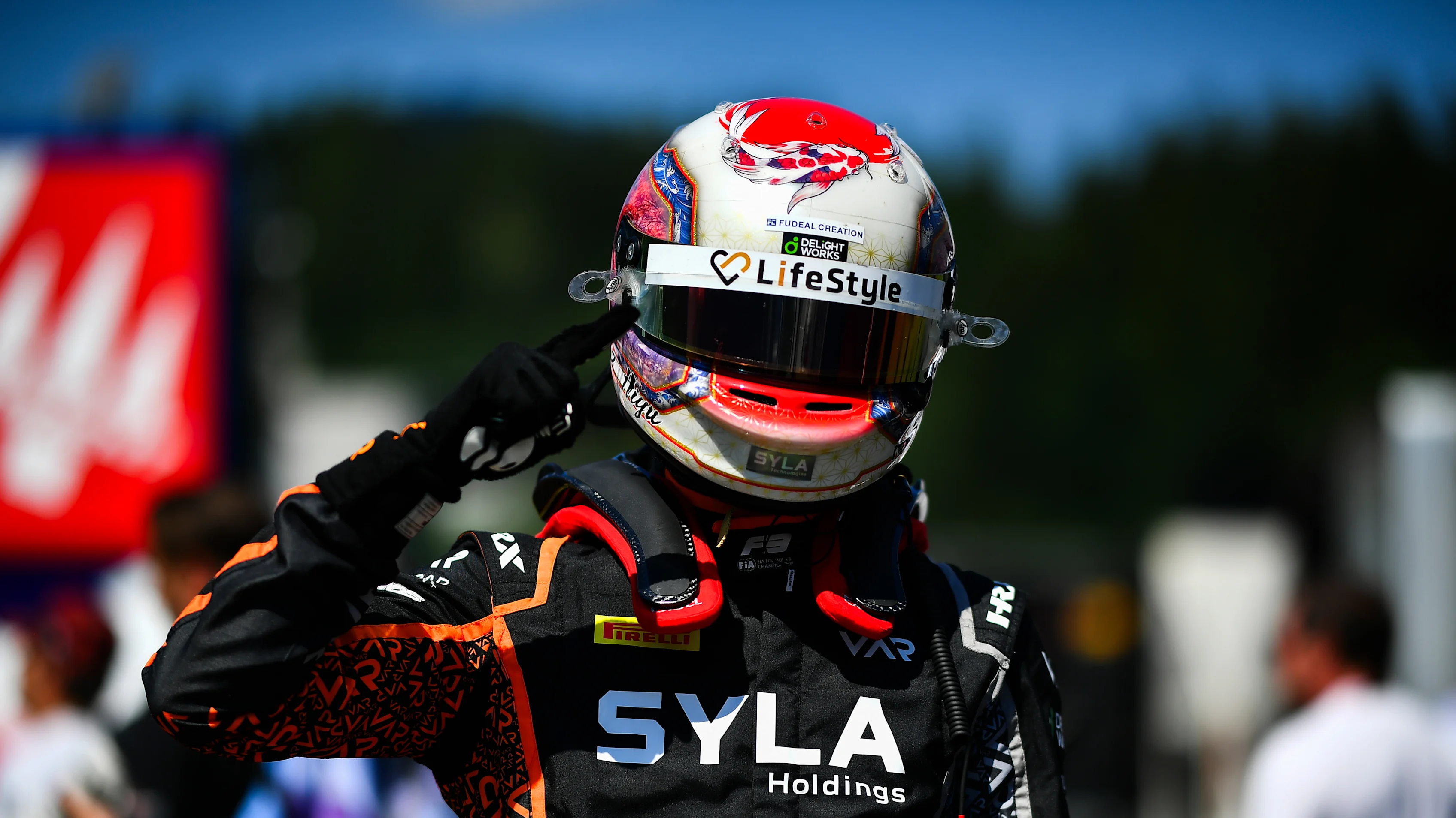 SPIELBERG, AUSTRIA - JUNE 26: Pole position qualifier Hiyu Yamakoshi of Japan and Van Amersfoort