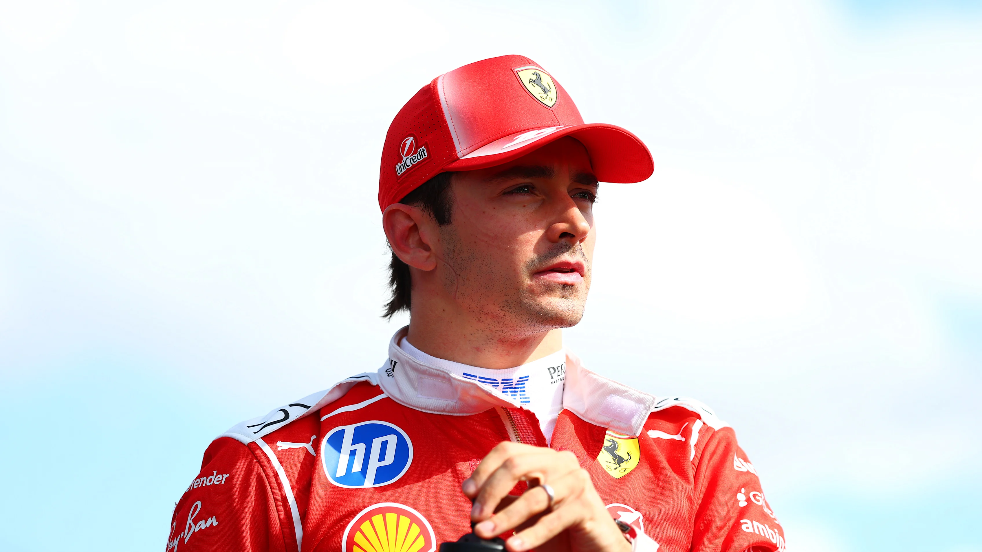 NORTHAMPTON, ENGLAND - JULY 04: Second placed qualifier Charles Leclerc of Monaco and Scuderia